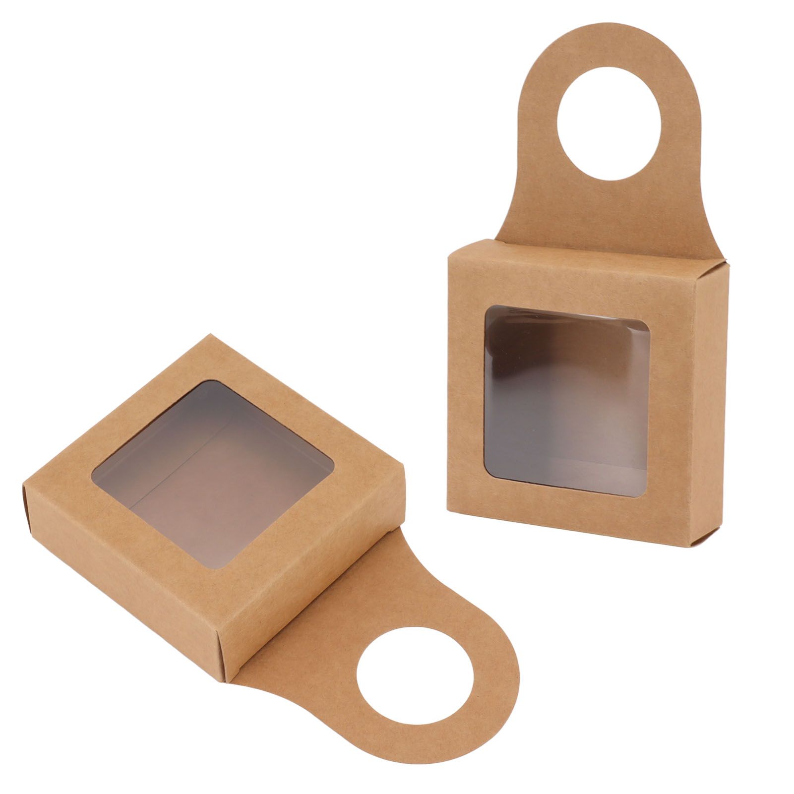 25 Count Kraft Paper Wine Bottle Box with Hanging Hook Window Foldable Kraft view 9