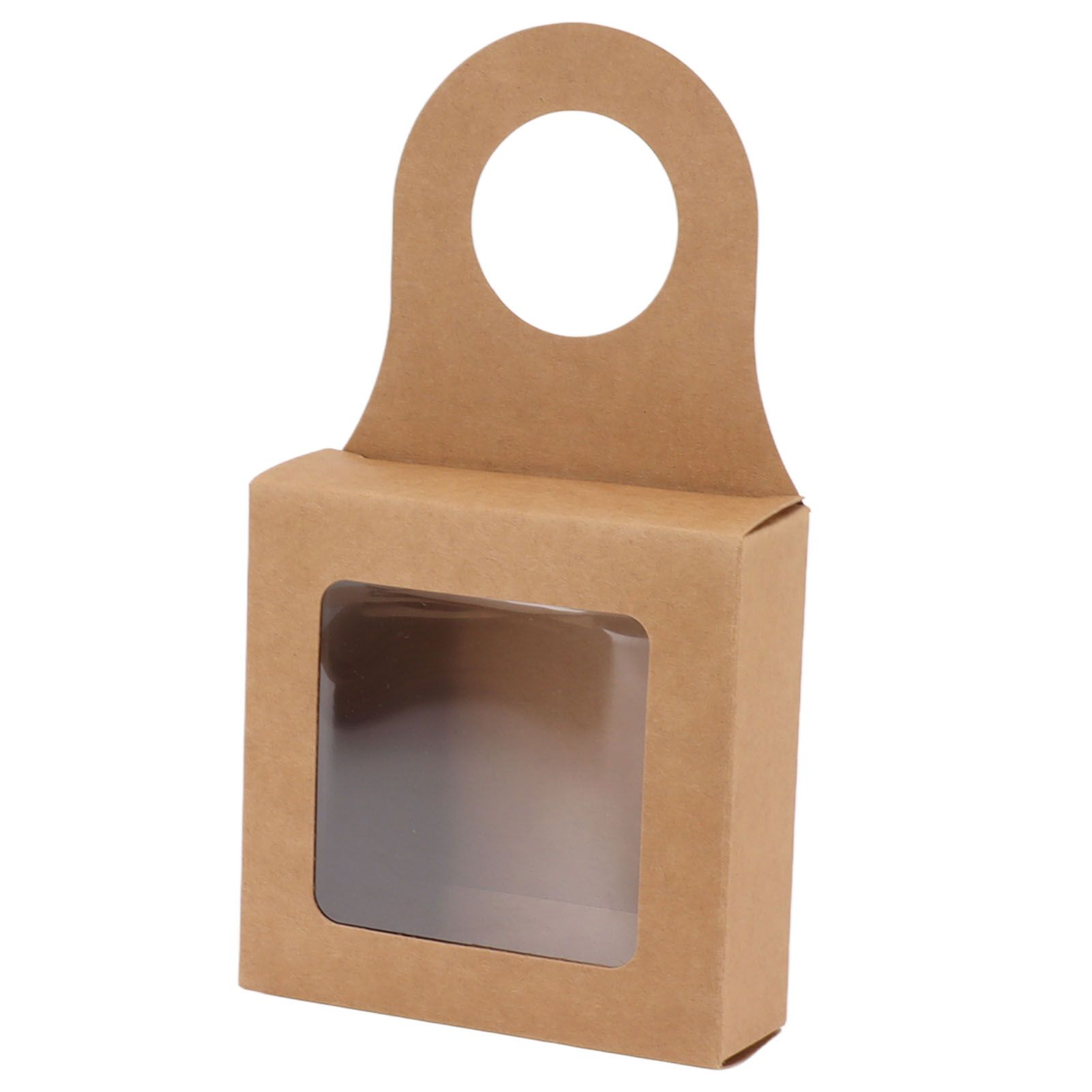 25 Count Kraft Paper Wine Bottle Box with Hanging Hook Window Foldable Kraft view 13