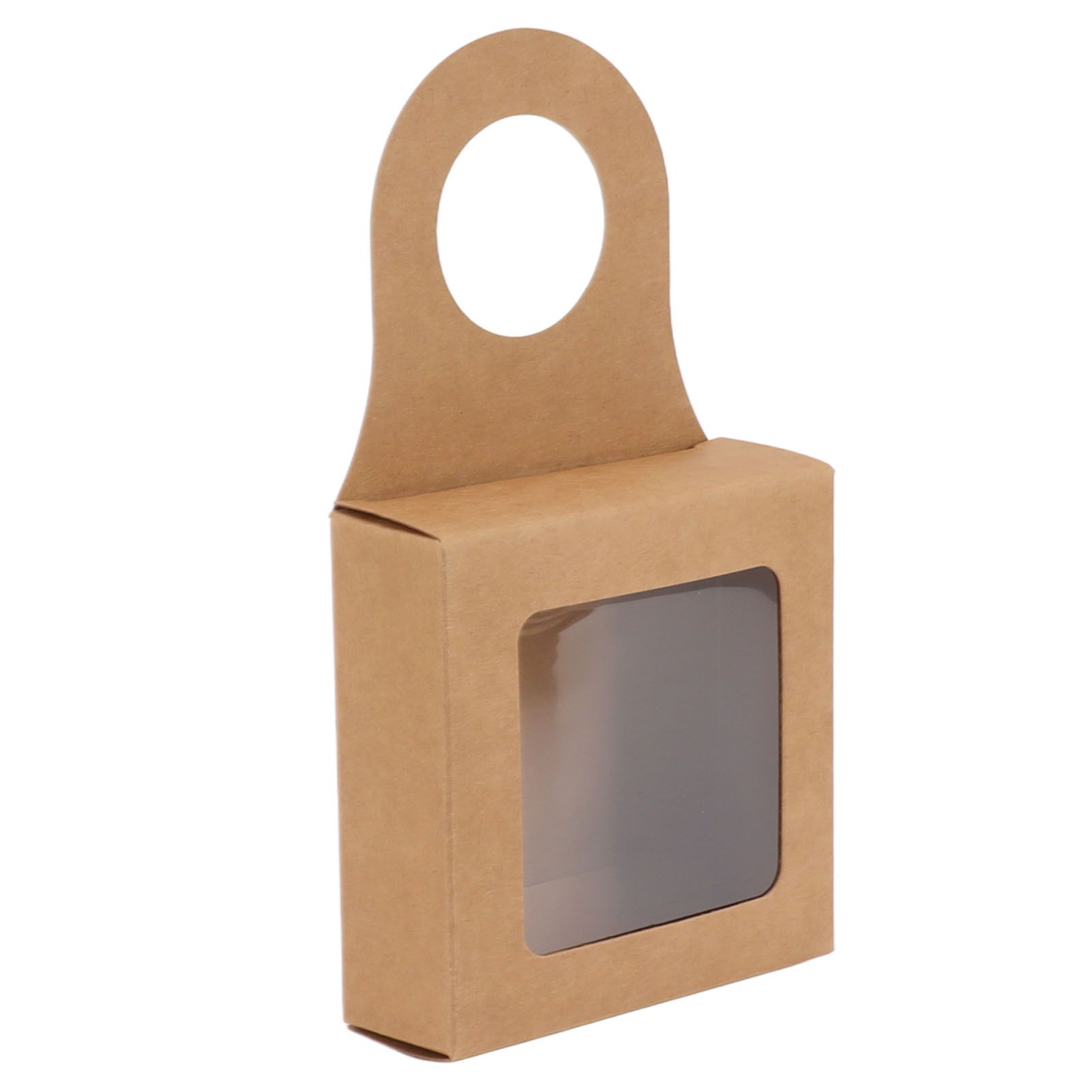 25 Count Kraft Paper Wine Bottle Box with Hanging Hook Window Foldable Kraft view 14