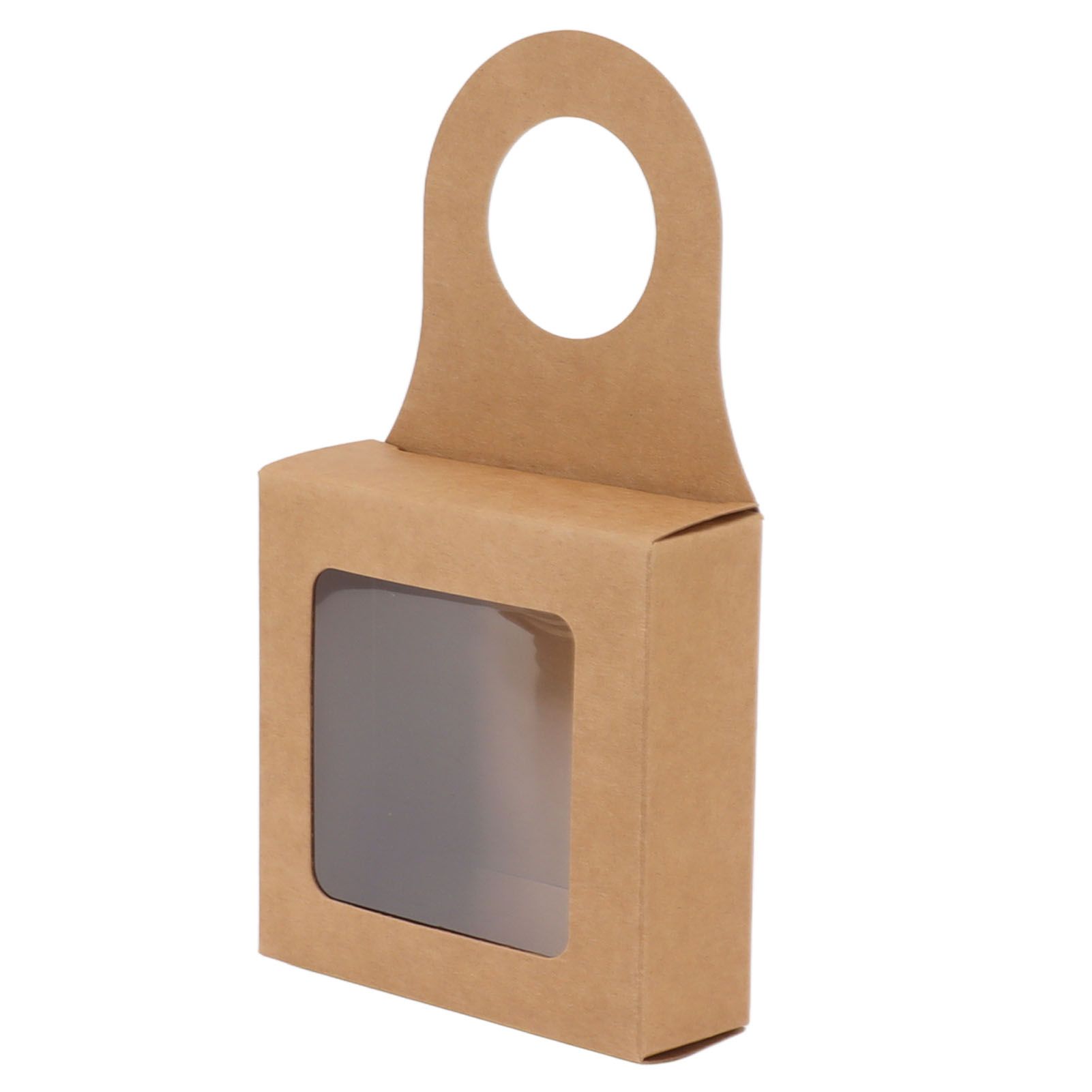25 Count Kraft Paper Wine Bottle Box with Hanging Hook Window Foldable Kraft view 15