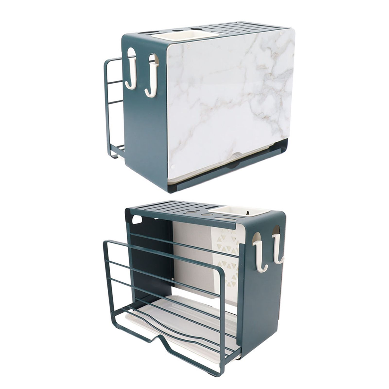 Multifunctional Knife Blocks with White Plate Cutting Board Pot Lid Holder for view 10