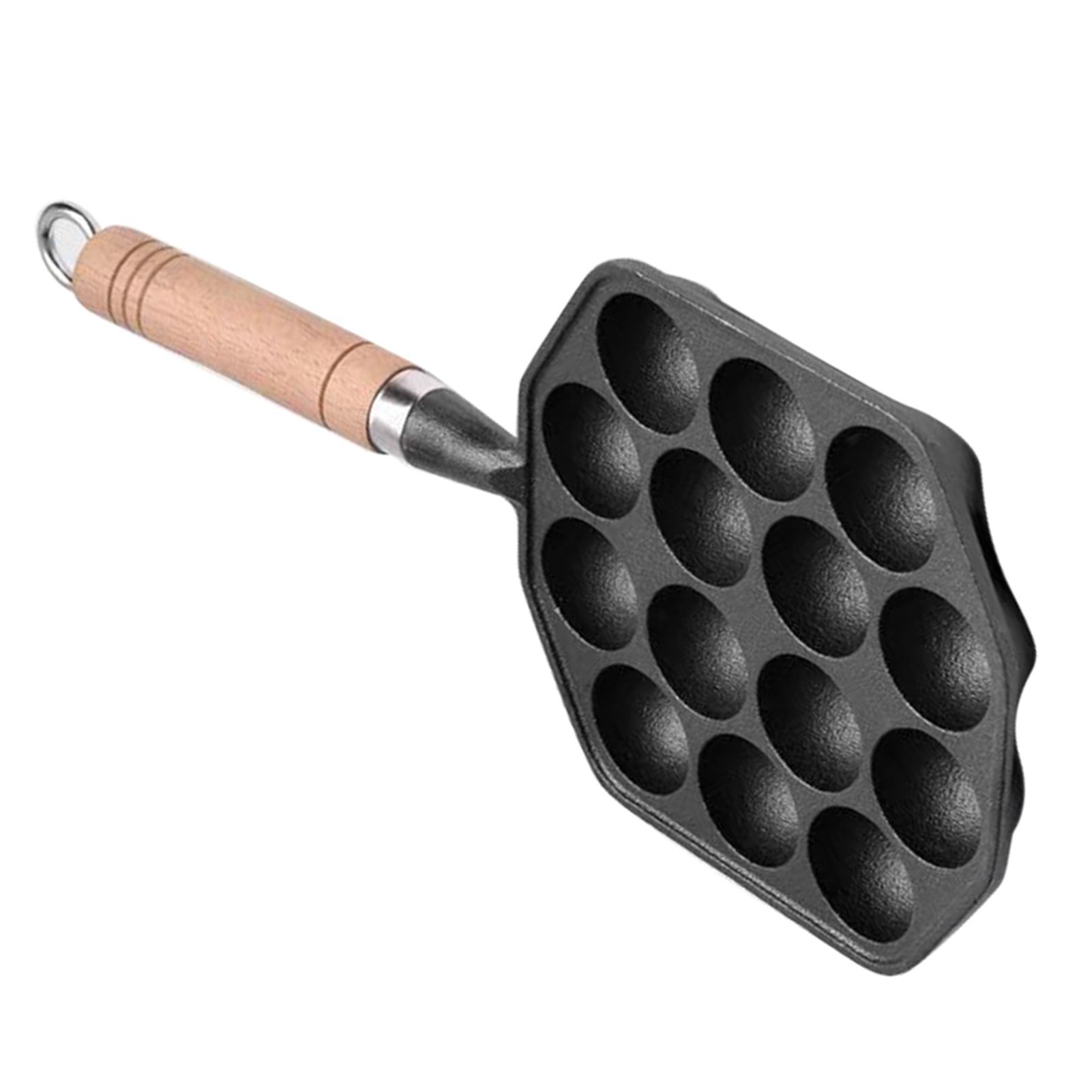14 Holes Takoyaki Pan Nonstick Cast Iron Octopus Meat Balls Mold Maker with view 2