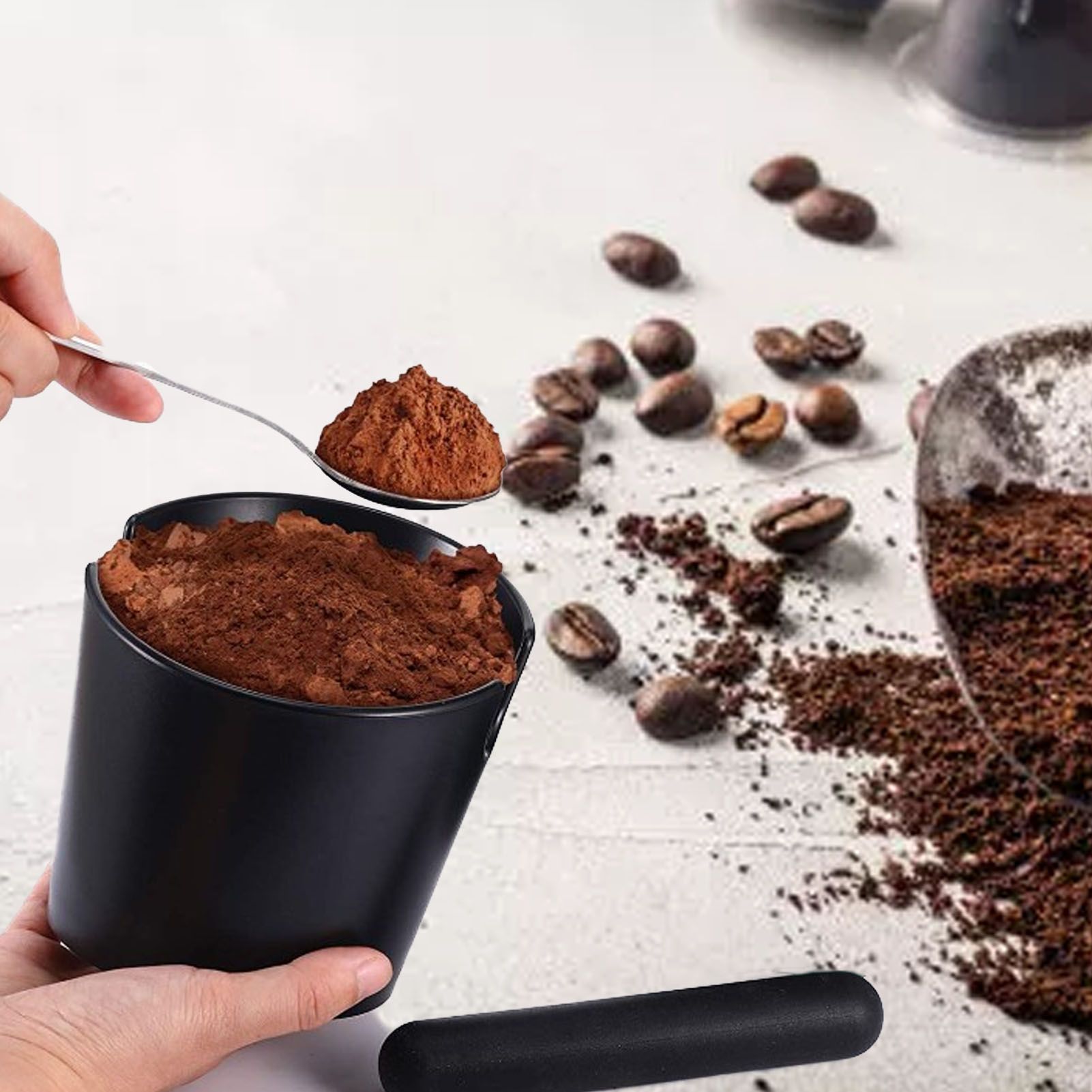 Coffee Knock Box Stainless Steel Coffee Grounds Knock Box with Knock Bar for view 12