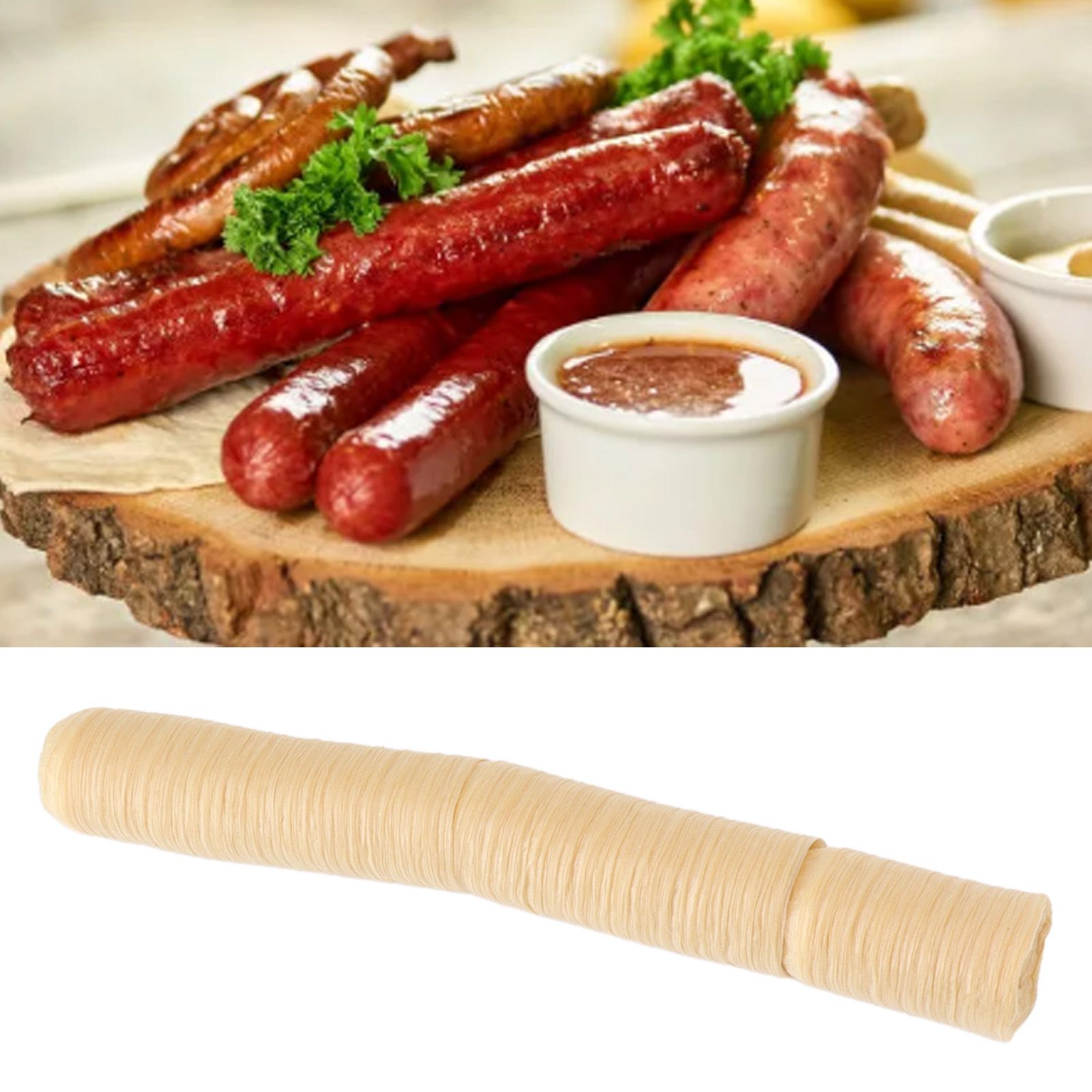 Edible Collagen Casing Dry Pig Sausage Casing Tube Uniform Sausage Collagen view 11