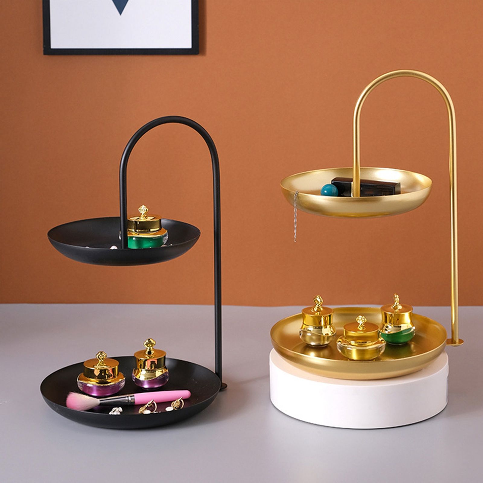 2 Tier Iron Fruit Serving Tray Waterproof Multi Tier Storage Platter for view 15