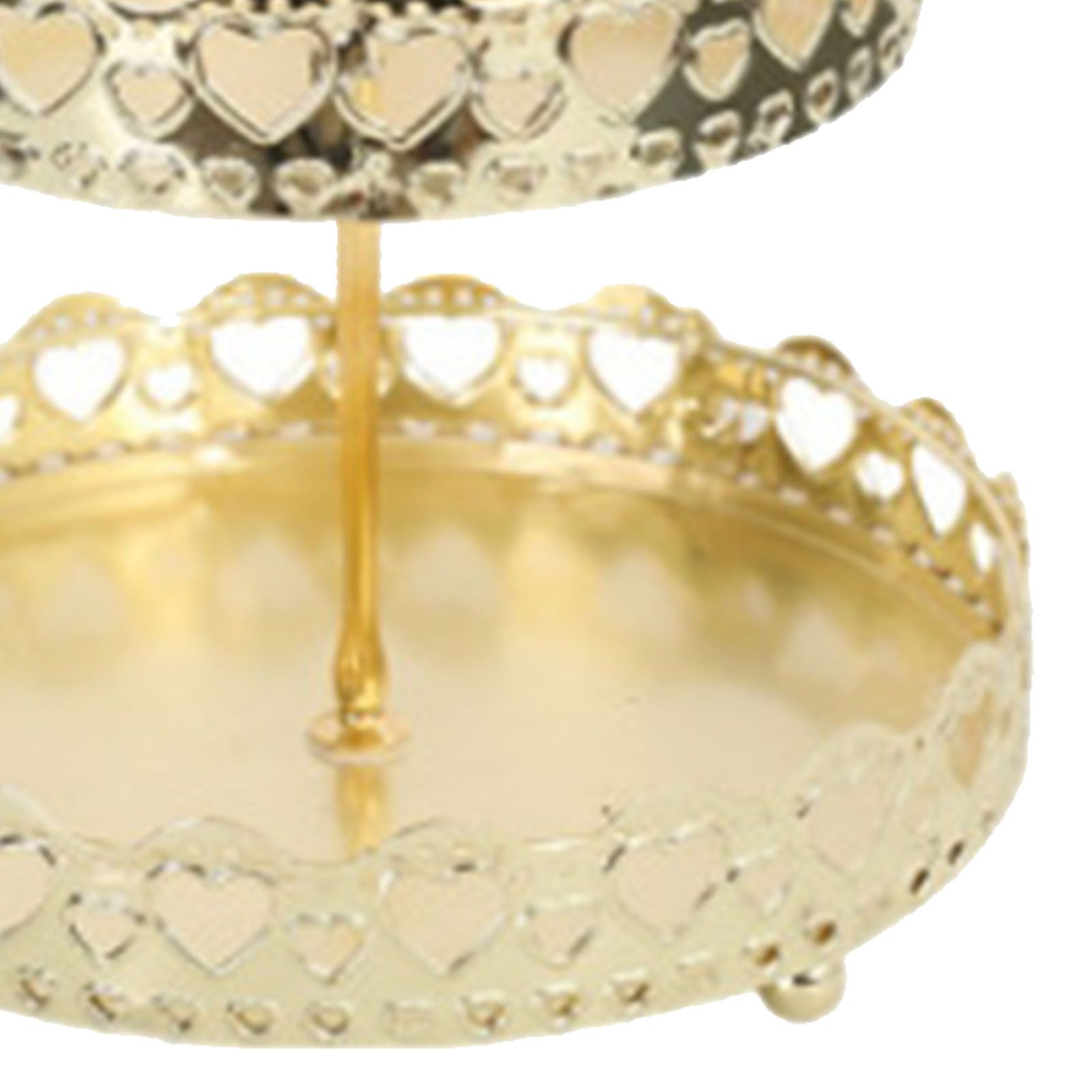 Double Layer Pastry Tray Decorative Copper Gold Biscuits Dessert Display Plate view 9