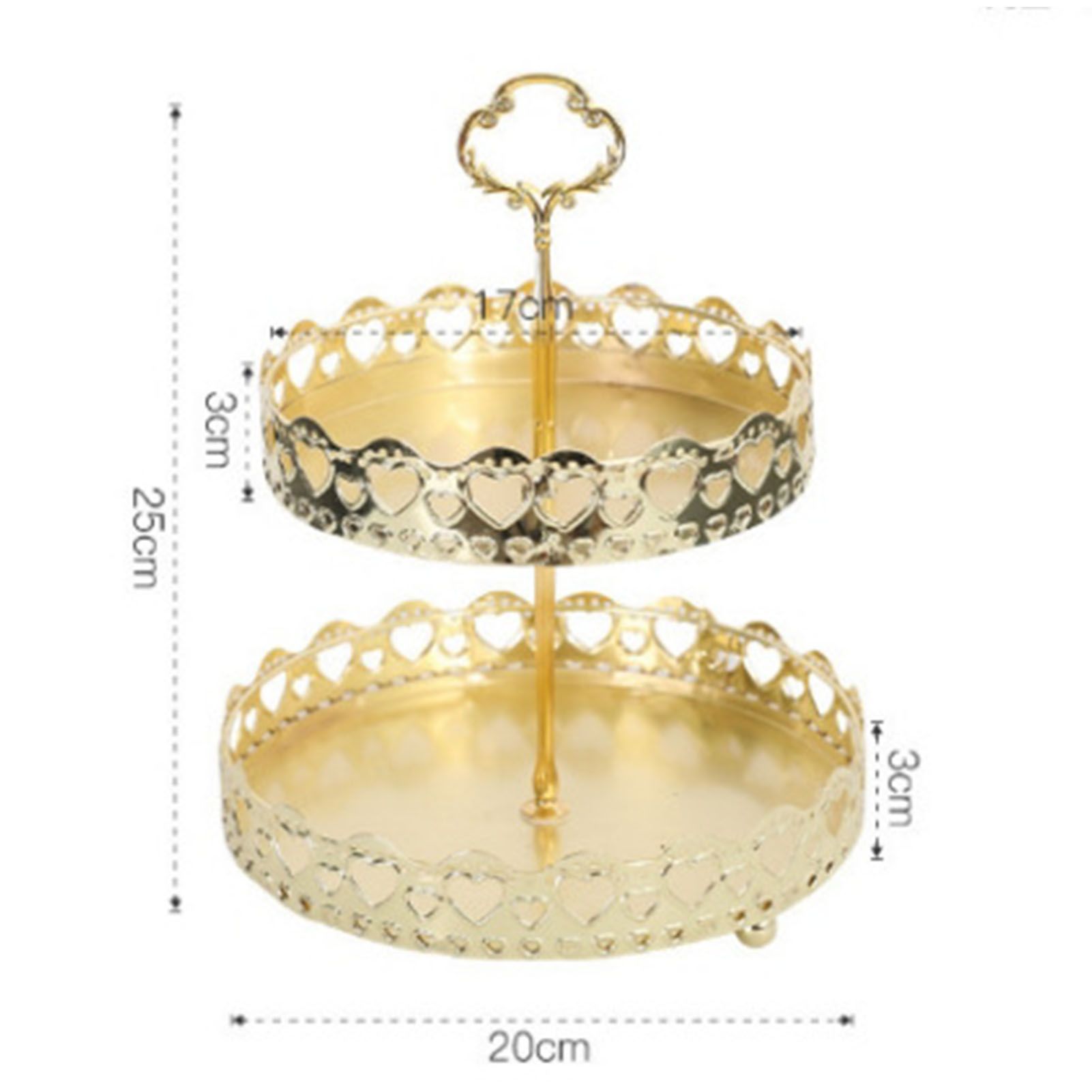 Double Layer Pastry Tray Decorative Copper Gold Biscuits Dessert Display Plate view 11