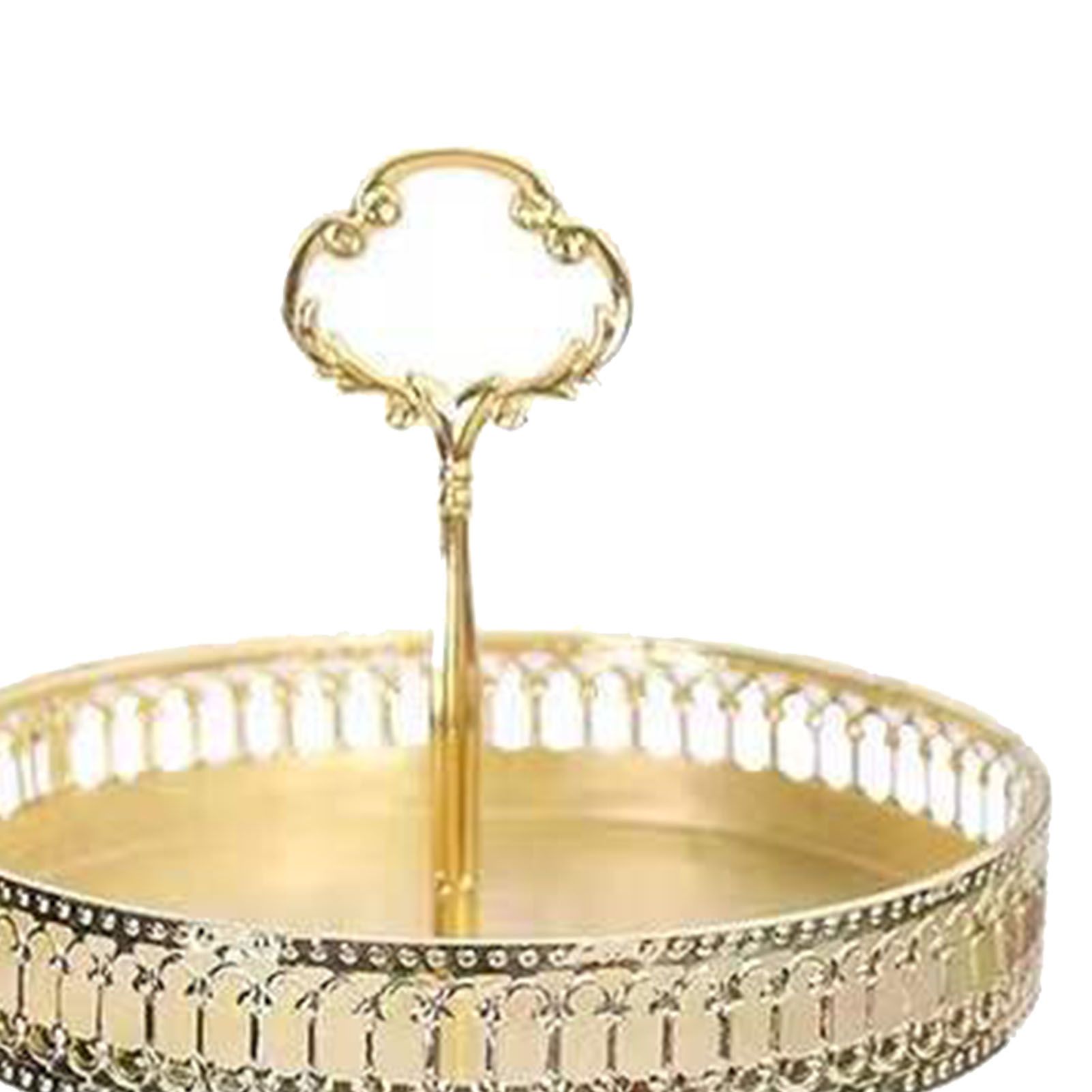 Double Layer Pastry Tray Decorative Copper Gold Biscuits Dessert Display Plate view 7