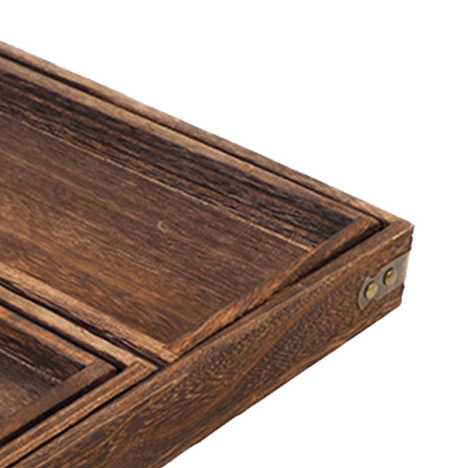 Wood Tea Tray Fade Resistant Exquisite Retro Reinforced Rectangular Tea view 7