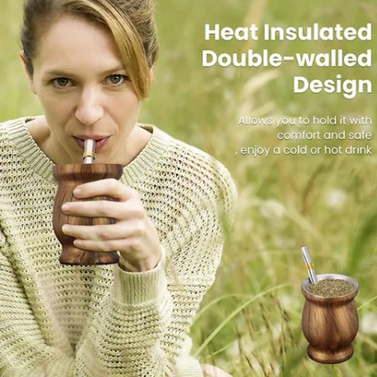 Gourd Cup Double Walled Stainless Steel Insulation Cup for Coffee Beverage Tea 8oz view 10