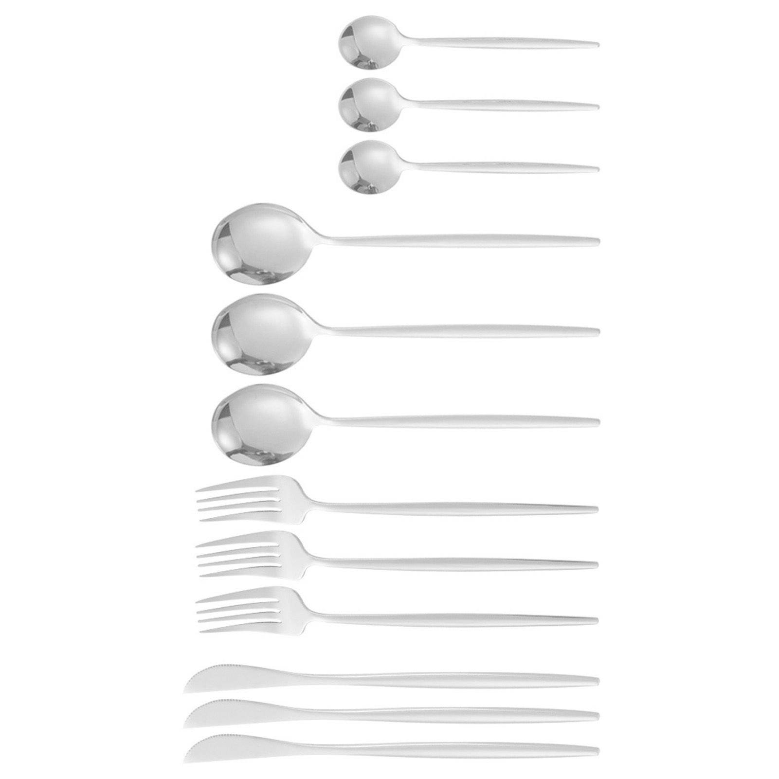 12Pcs Tableware Set Spoons Knives Forks Glossy 410 Stainless Steel Cutlery Set view 2