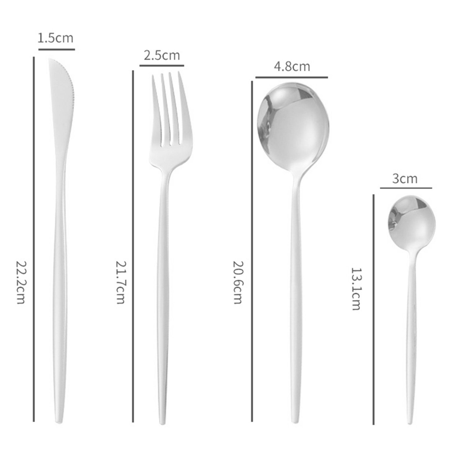 12Pcs Tableware Set Spoons Knives Forks Glossy 410 Stainless Steel Cutlery Set view 11