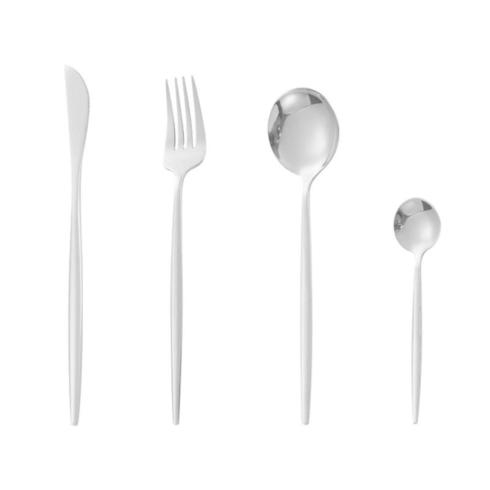 12Pcs Tableware Set Spoons Knives Forks Glossy 410 Stainless Steel Cutlery Set view 12