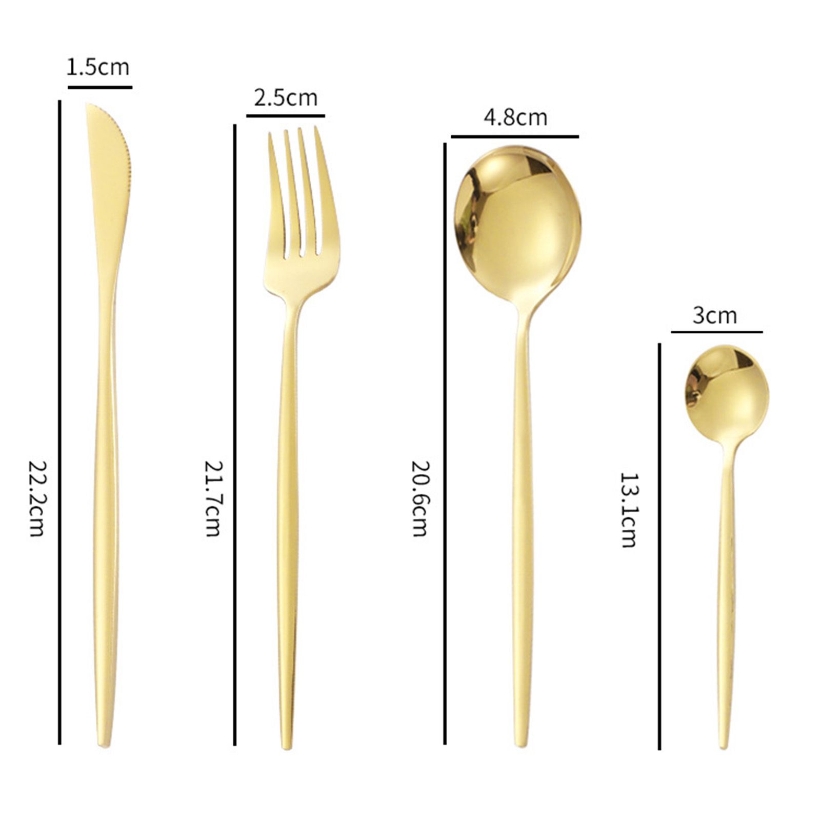 12Pcs Tableware Set Spoons Knives Forks Glossy 410 Stainless Steel Cutlery Set view 12