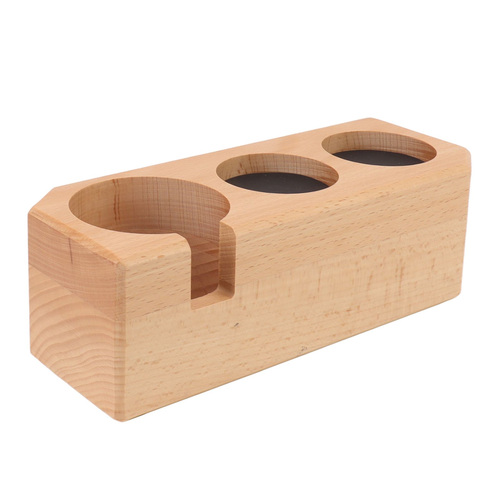 Tamping Station Beech Wood Tamper Mat Stand with Anti Slip Pad for Coffee Bar view 2
