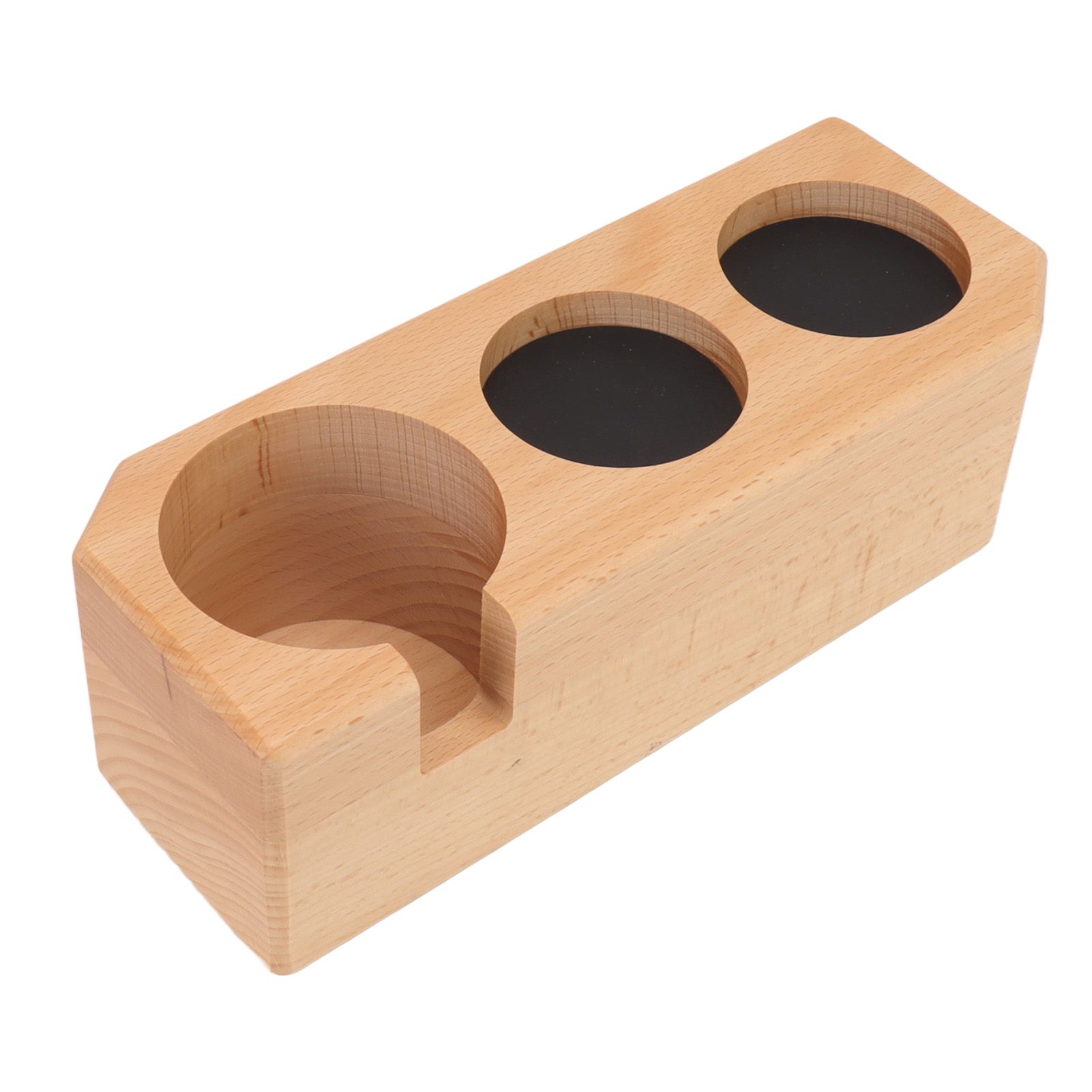 Tamping Station Beech Wood Tamper Mat Stand with Anti Slip Pad for Coffee Bar view 3
