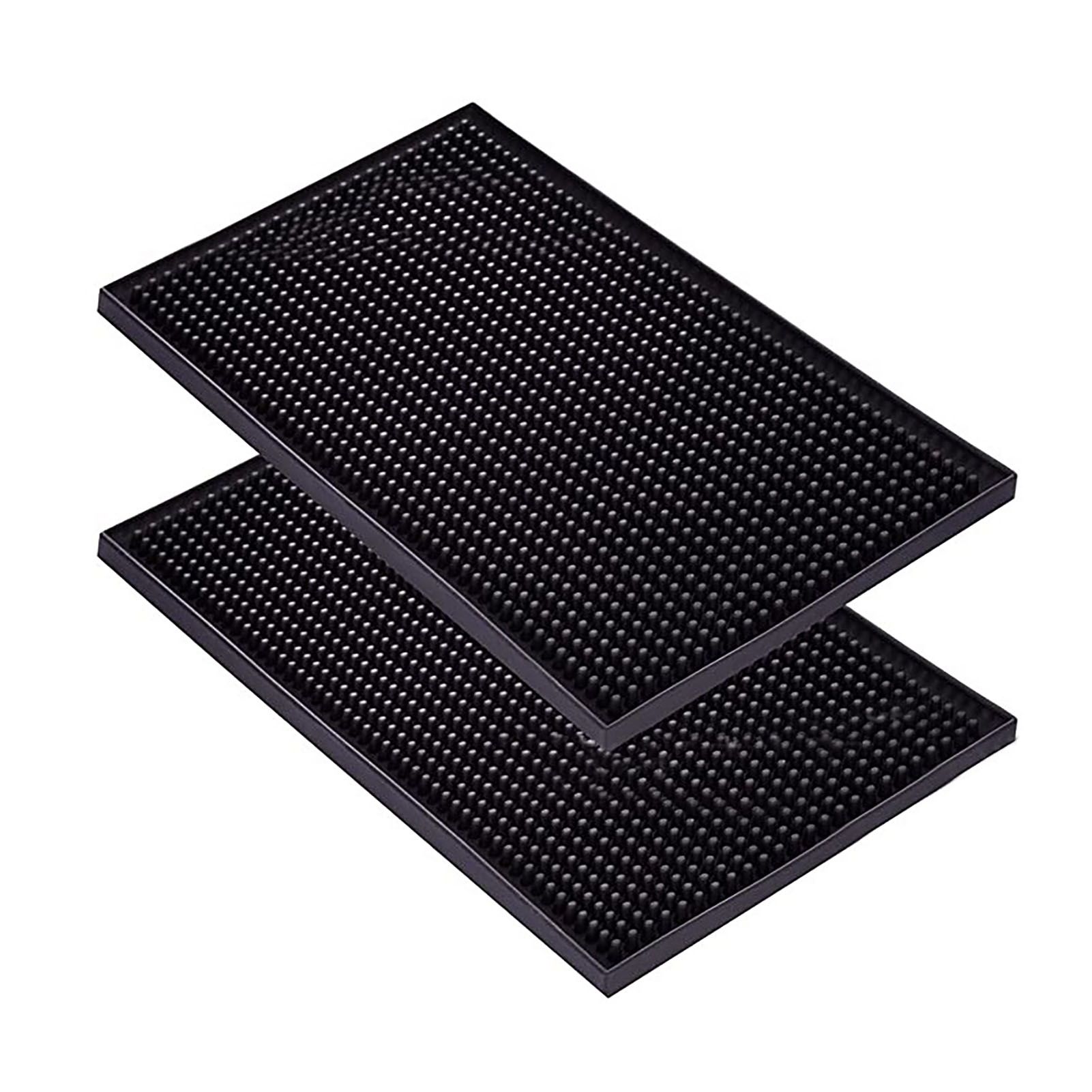 Bar Mat PVC Heat Insulation Drain Pad Black Bar Countertop Spill Mat for Bar — image 1