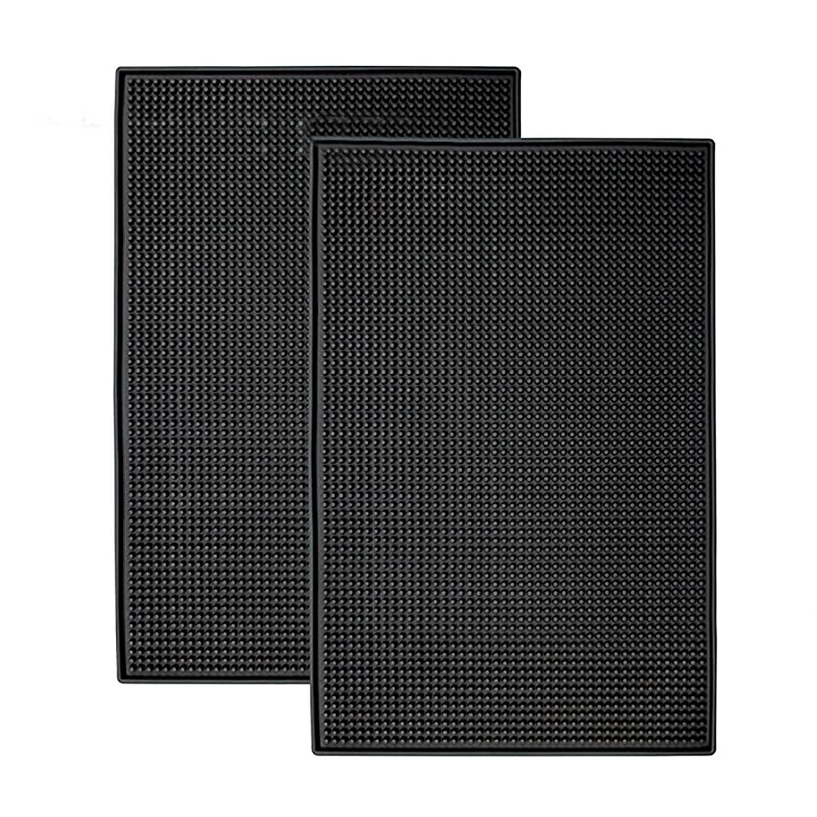Bar Mat PVC Heat Insulation Drain Pad Black Bar Countertop Spill Mat for Bar view 2
