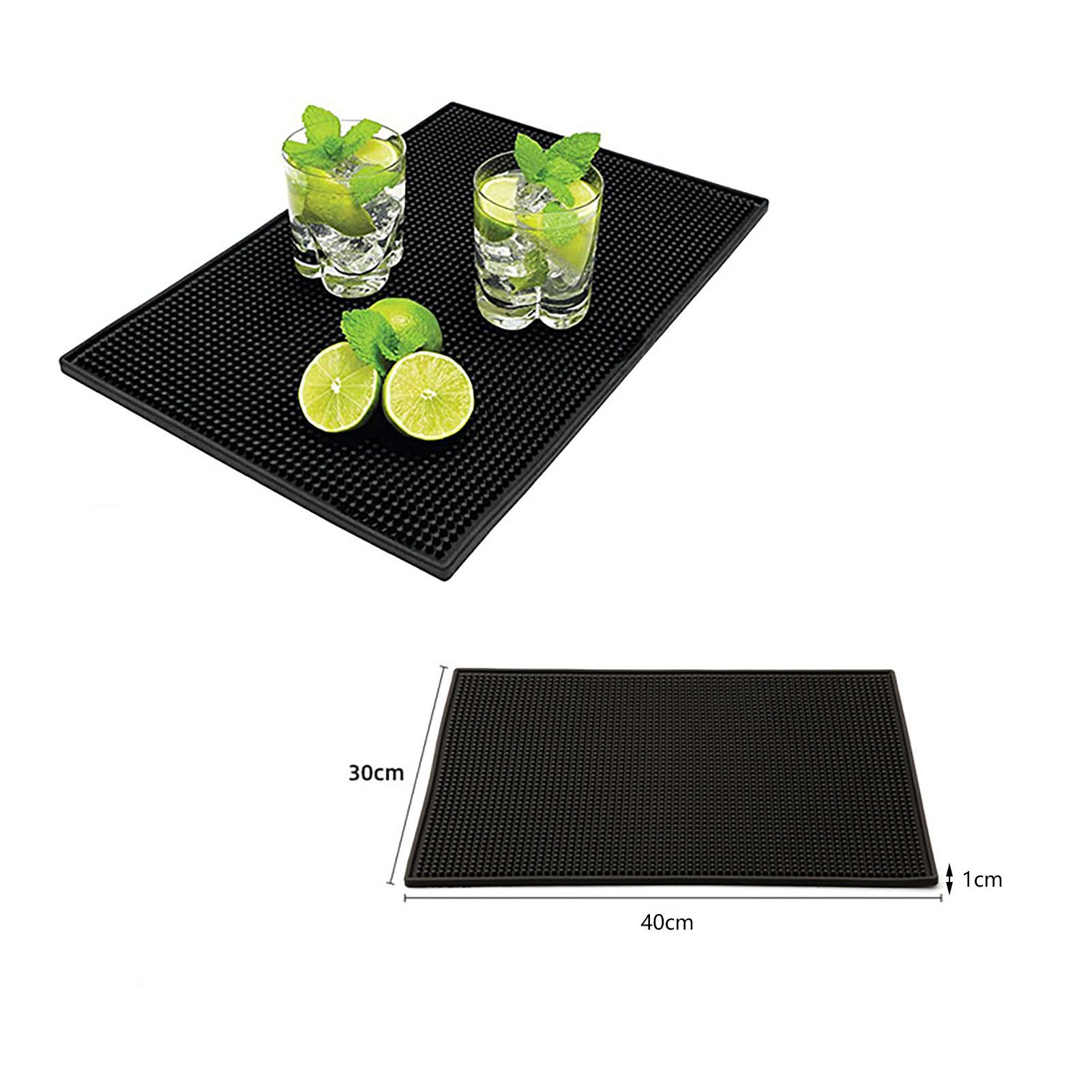 Bar Mat PVC Heat Insulation Drain Pad Black Bar Countertop Spill Mat for Bar view 11