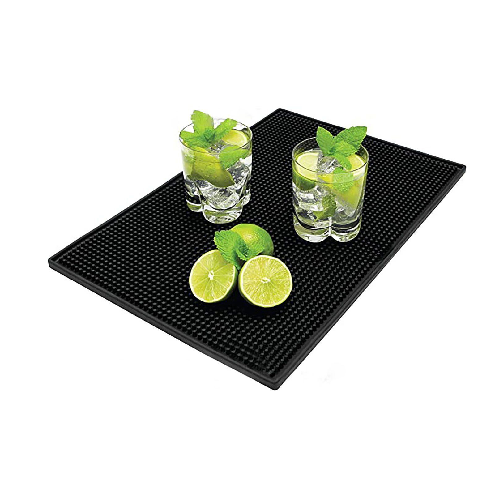 Bar Mat PVC Heat Insulation Drain Pad Black Bar Countertop Spill Mat for Bar view 12