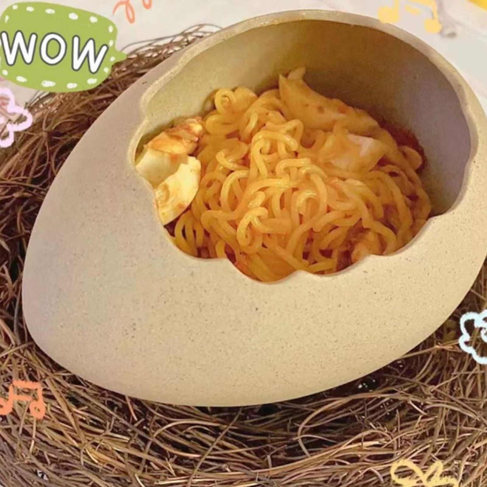 Egg Shell Bowl Ceramic Lifelike Decorative Toxic Free Noodle Dessert Bowl for view 12