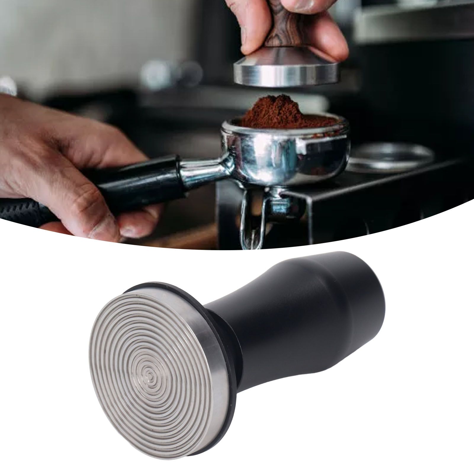 Coffee Tamper Aluminum Alloy Calibrated Tamper with Spring Loaded Stainless view 11