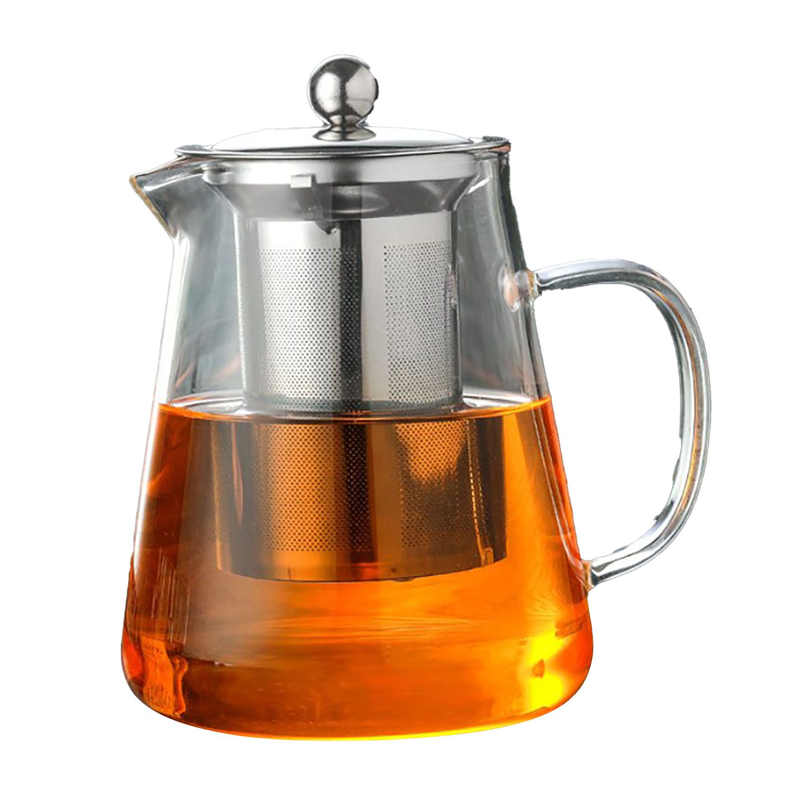 1300ml Glass Teapot Thickened Heat Resistant Clear Ergonomic Handle for Loose