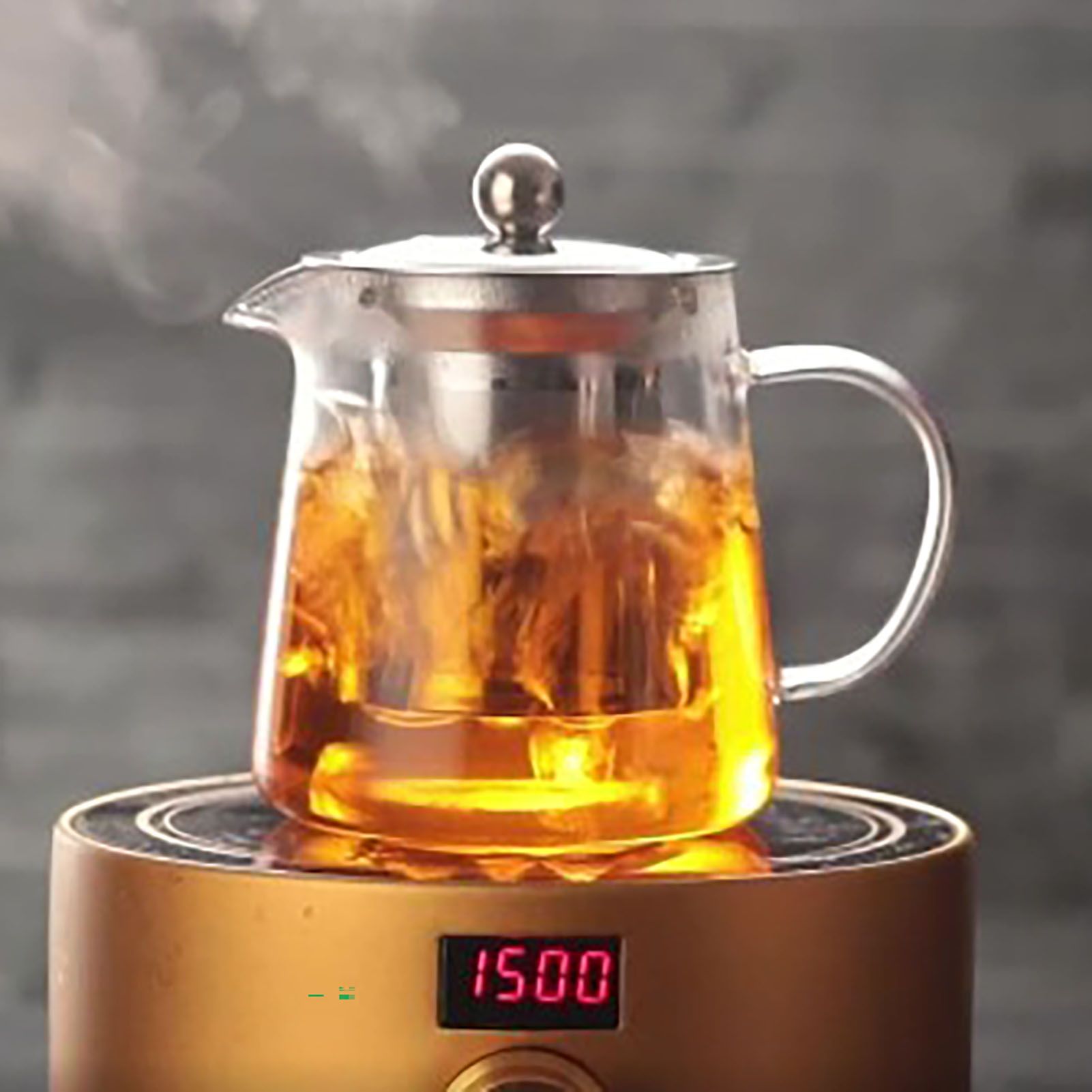 1300ml Glass Teapot Thickened Heat Resistant Clear Ergonomic Handle for Loose view 9