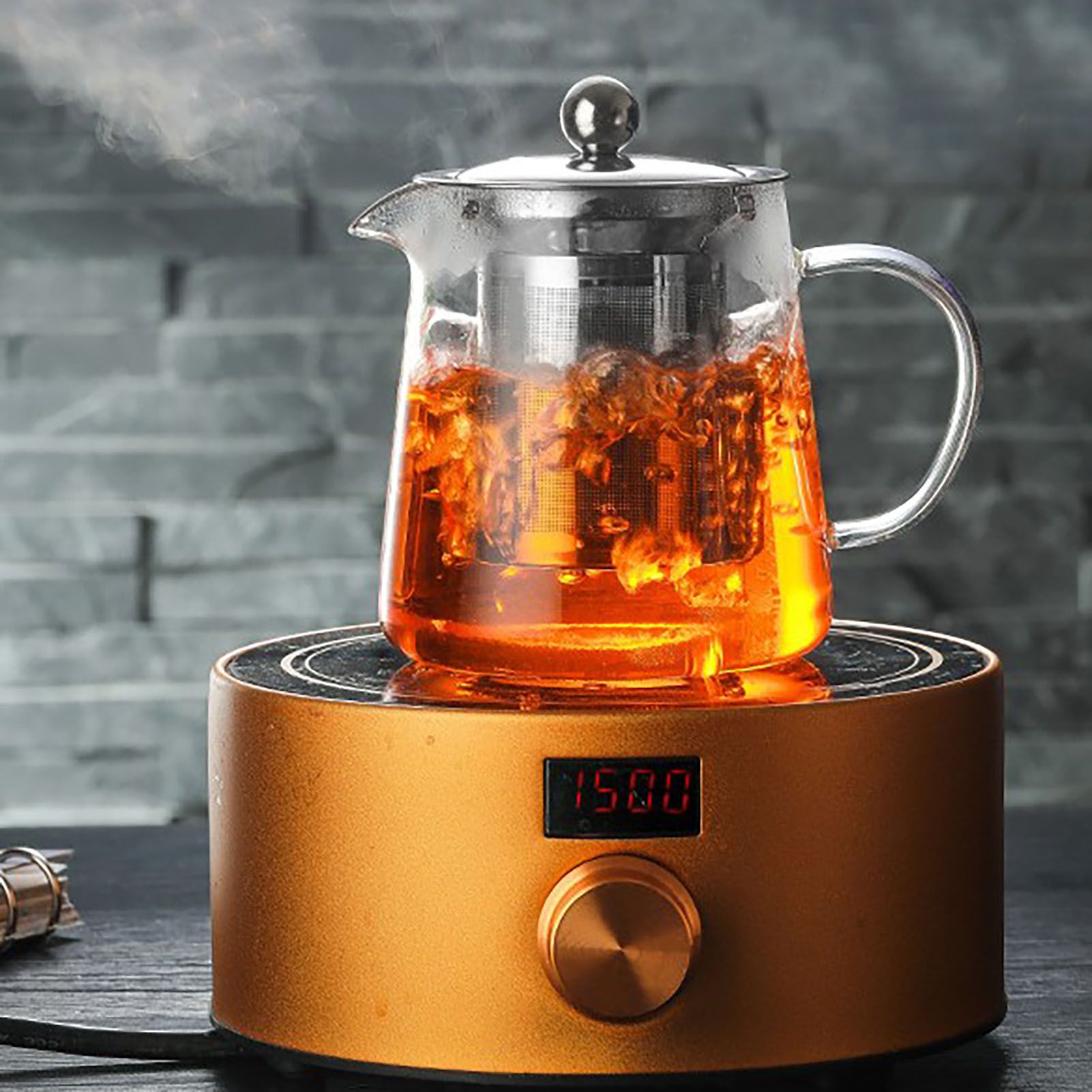 1300ml Glass Teapot Thickened Heat Resistant Clear Ergonomic Handle for Loose view 11