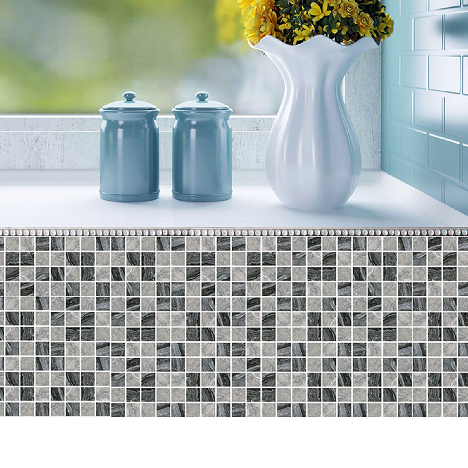 30PCS Mosaic Wallpaper PVC 3D Waterproof Oil Proof Self Adhesive Wall Sticker view 7