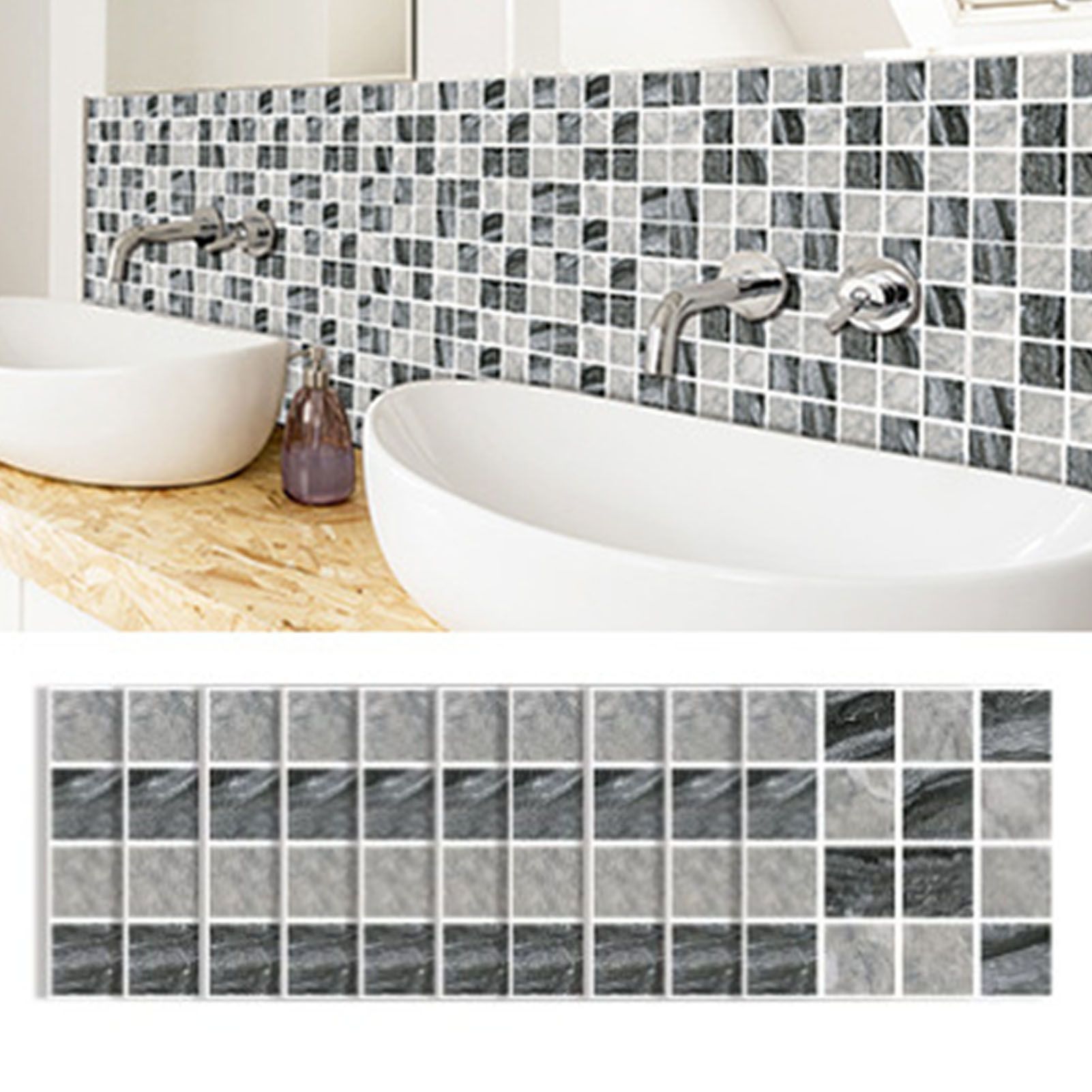 30PCS Mosaic Wallpaper PVC 3D Waterproof Oil Proof Self Adhesive Wall Sticker view 10