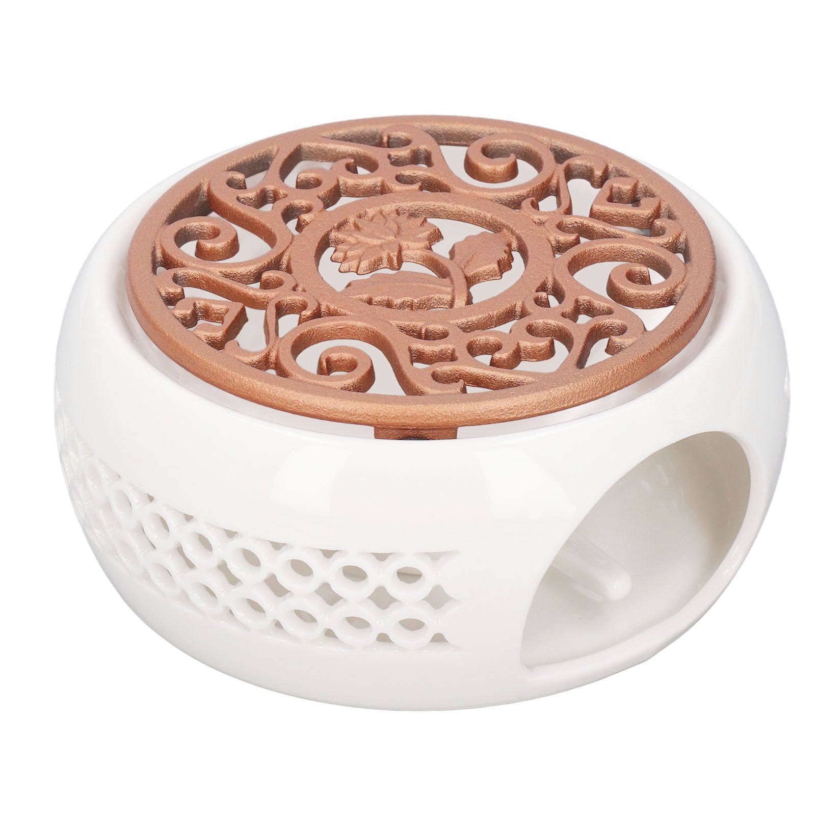 Ceramic Teapot Warmer Hollowed Pad Concave Bottom Practical Multifunction view 3