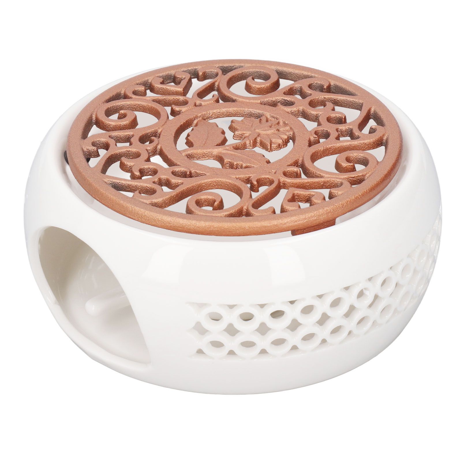 Ceramic Teapot Warmer Hollowed Pad Concave Bottom Practical Multifunction view 4