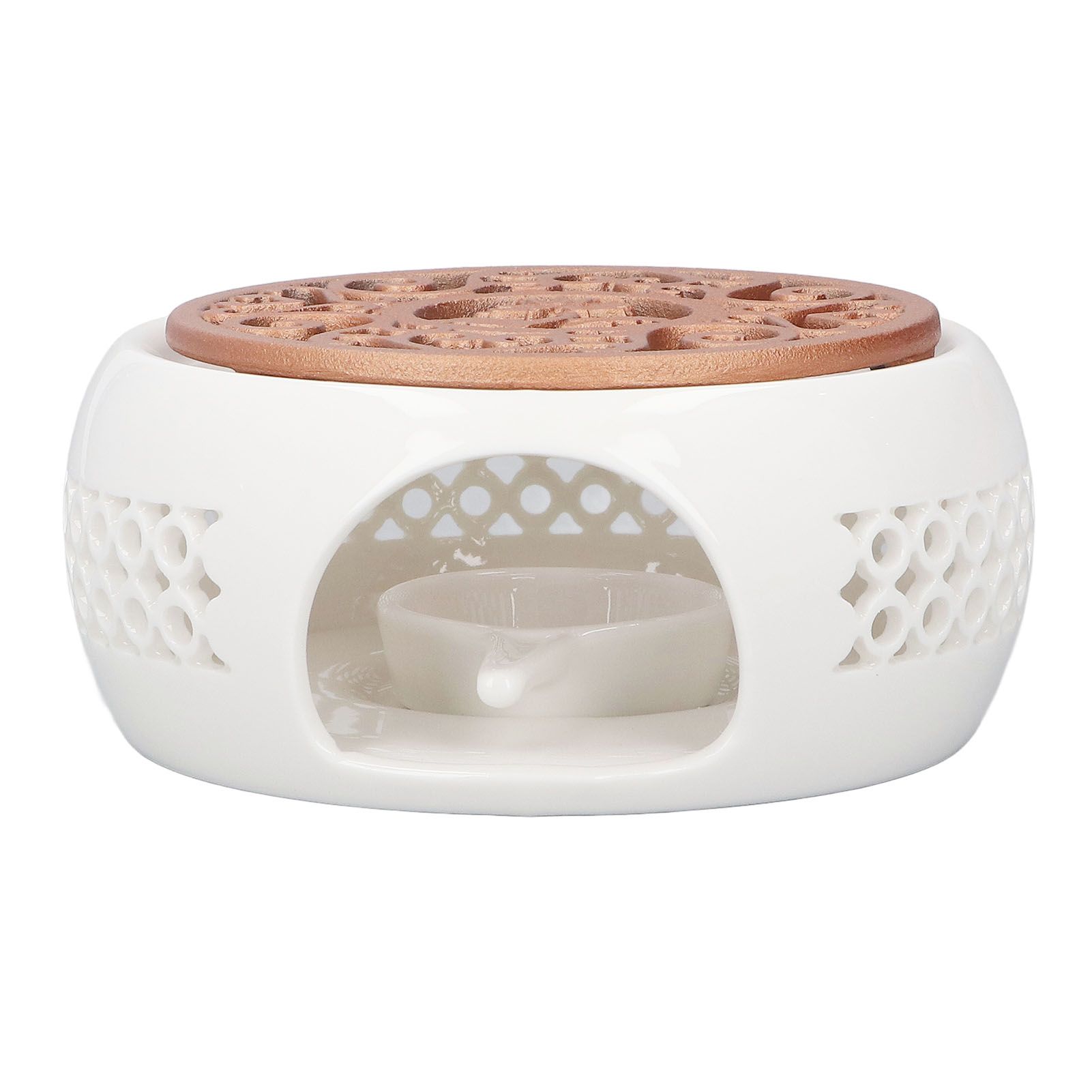 Ceramic Teapot Warmer Hollowed Pad Concave Bottom Practical Multifunction view 6