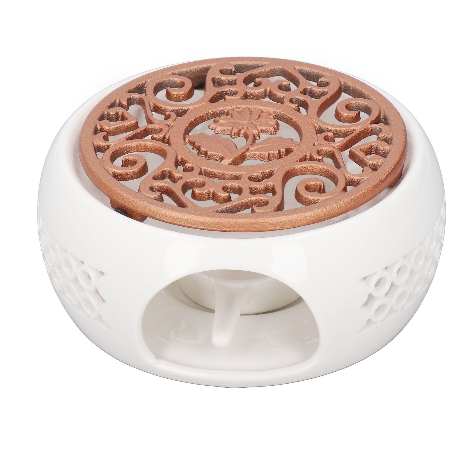 Ceramic Teapot Warmer Hollowed Pad Concave Bottom Practical Multifunction view 7