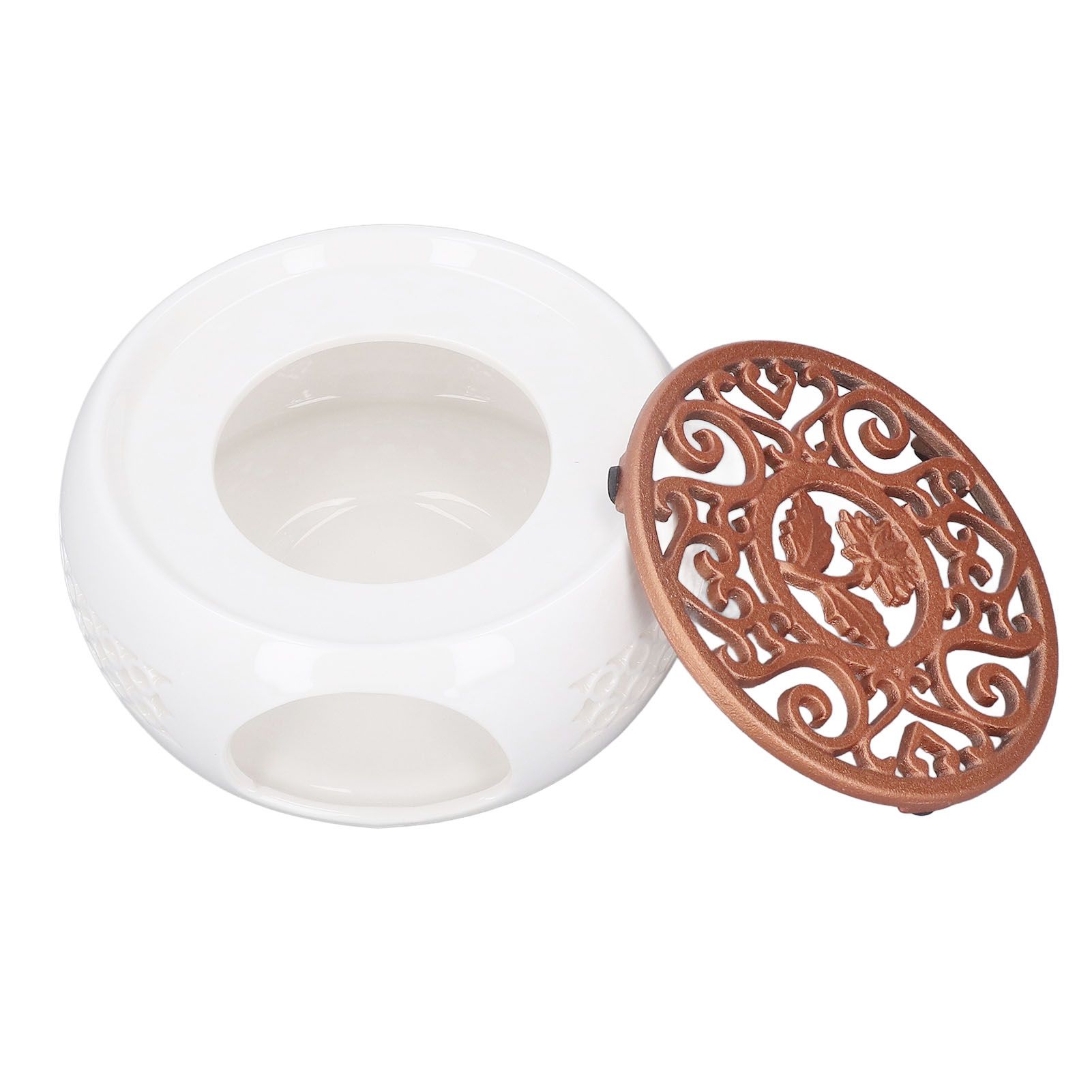 Ceramic Teapot Warmer Hollowed Pad Concave Bottom Practical Multifunction view 8