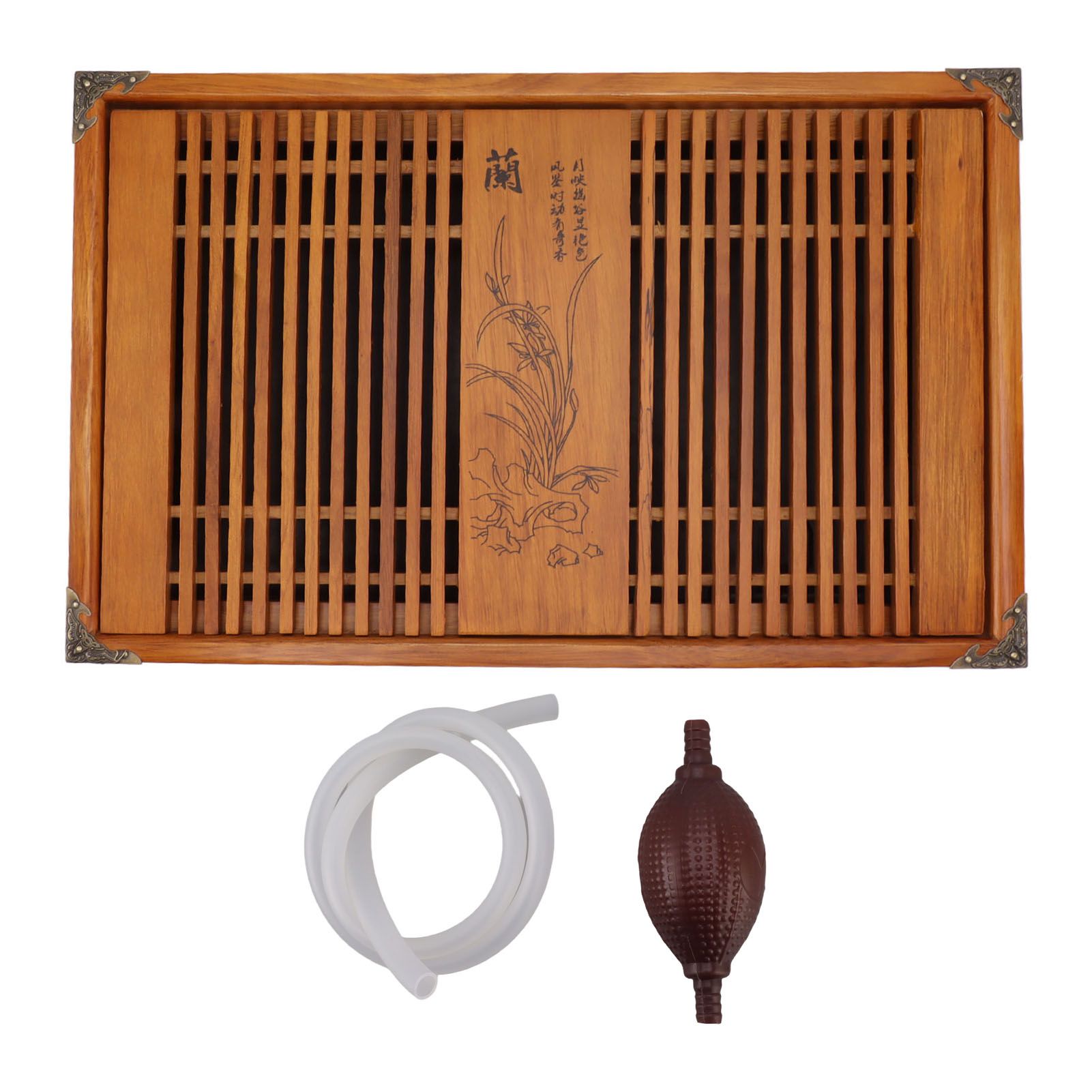 Kungfu Tea Tray Chinese Gongfu Tea Tray Drainage Water Storage Wood Tea Table