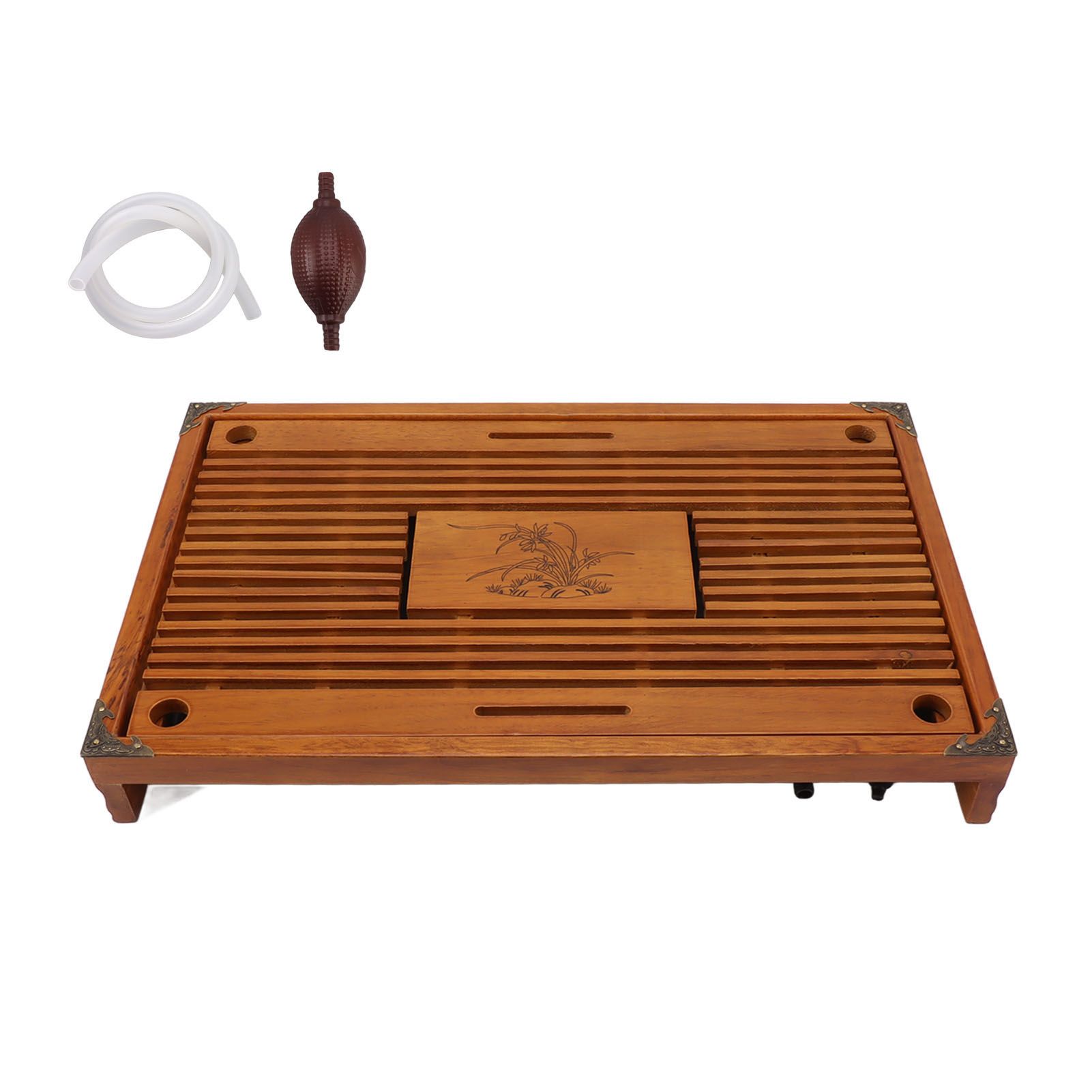 Chinese Style Kongfu Tea Tray Wooden Teaboard Drainage Water Storage Serving