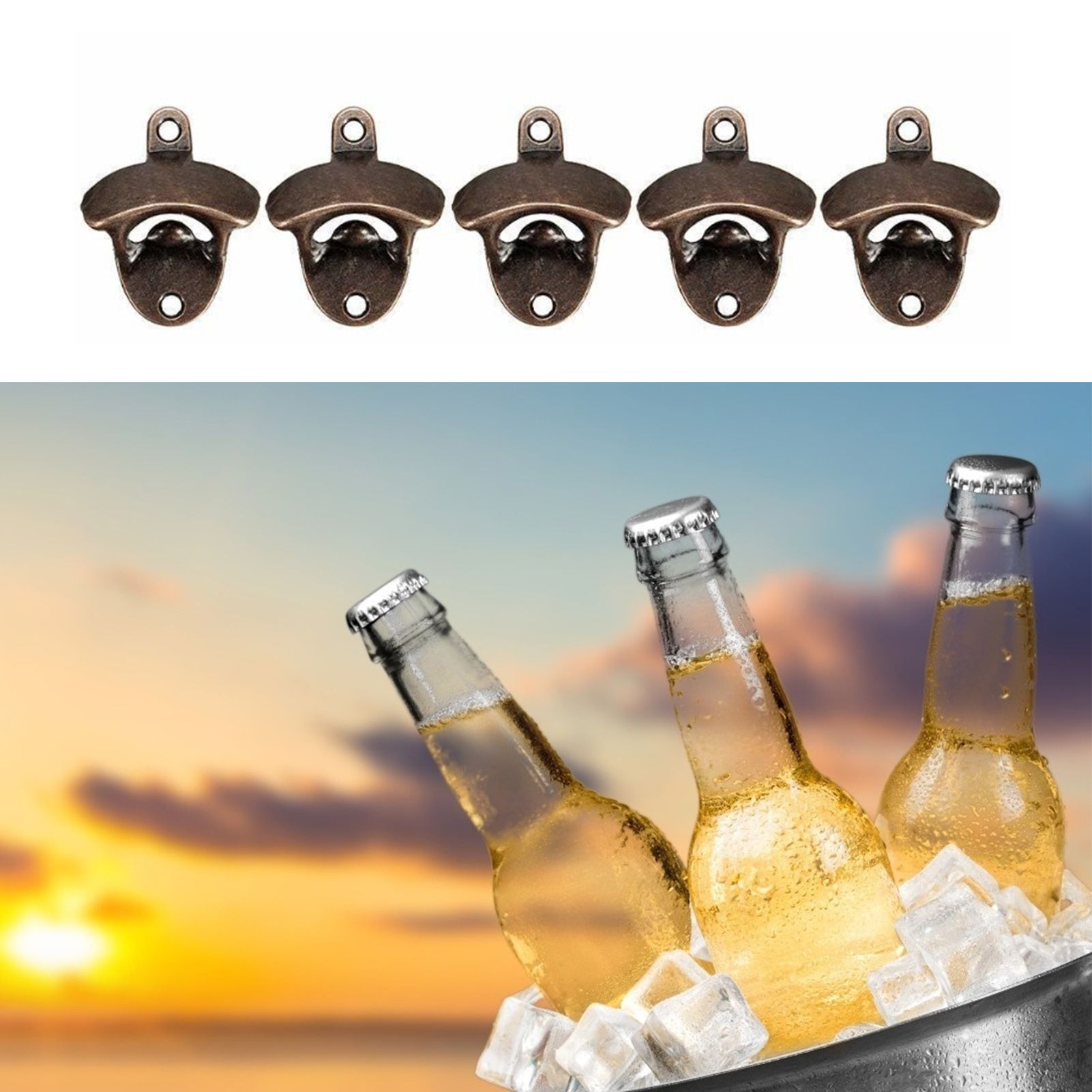 10 Pcs Wall Mount Bottle Opener Vintage Style Rustic Strong Durable Metal Beer view 5