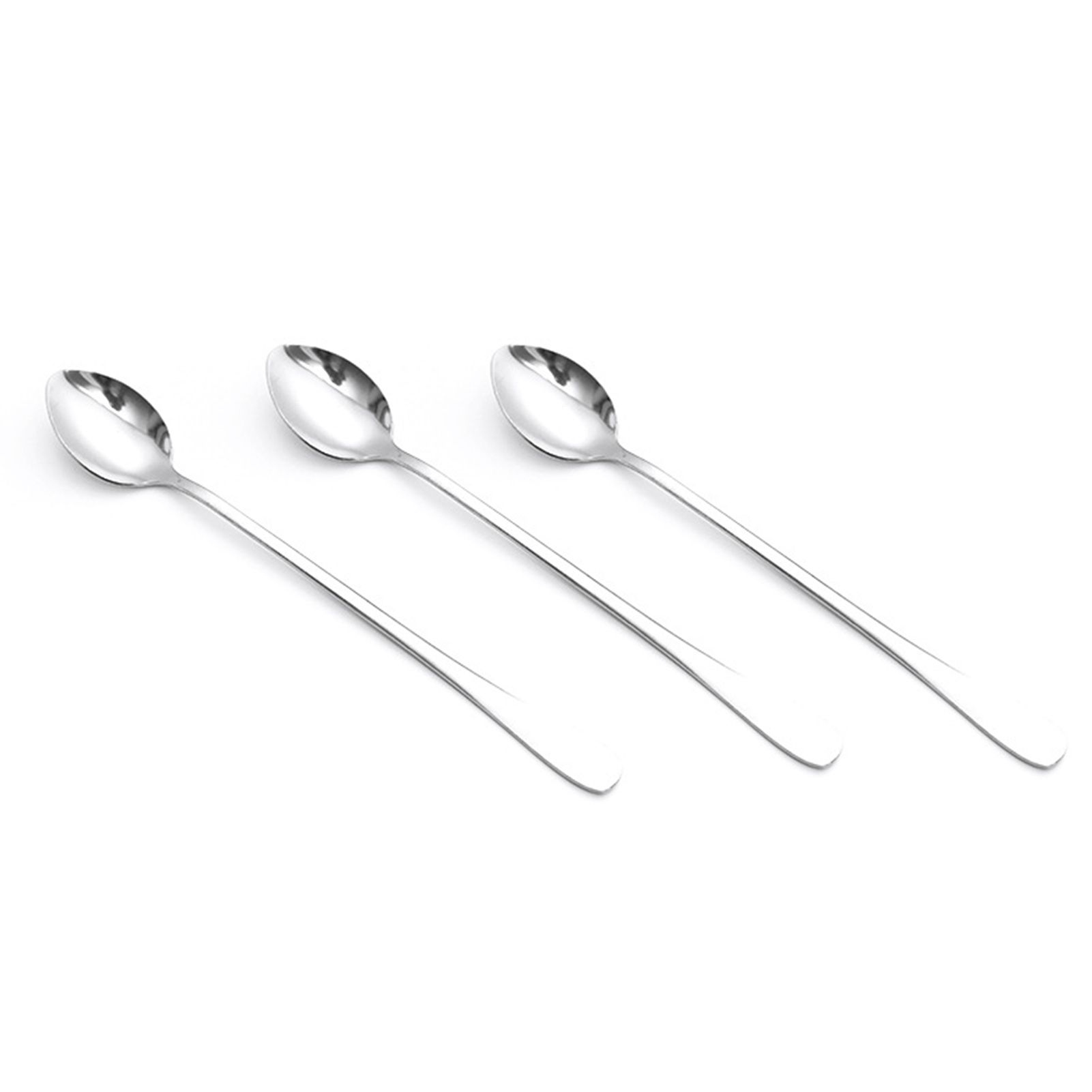 3Pcs Stainless Steel Long Handle Spoon Coffee Ice Tea Ice Cream Spoon for Bar view 3
