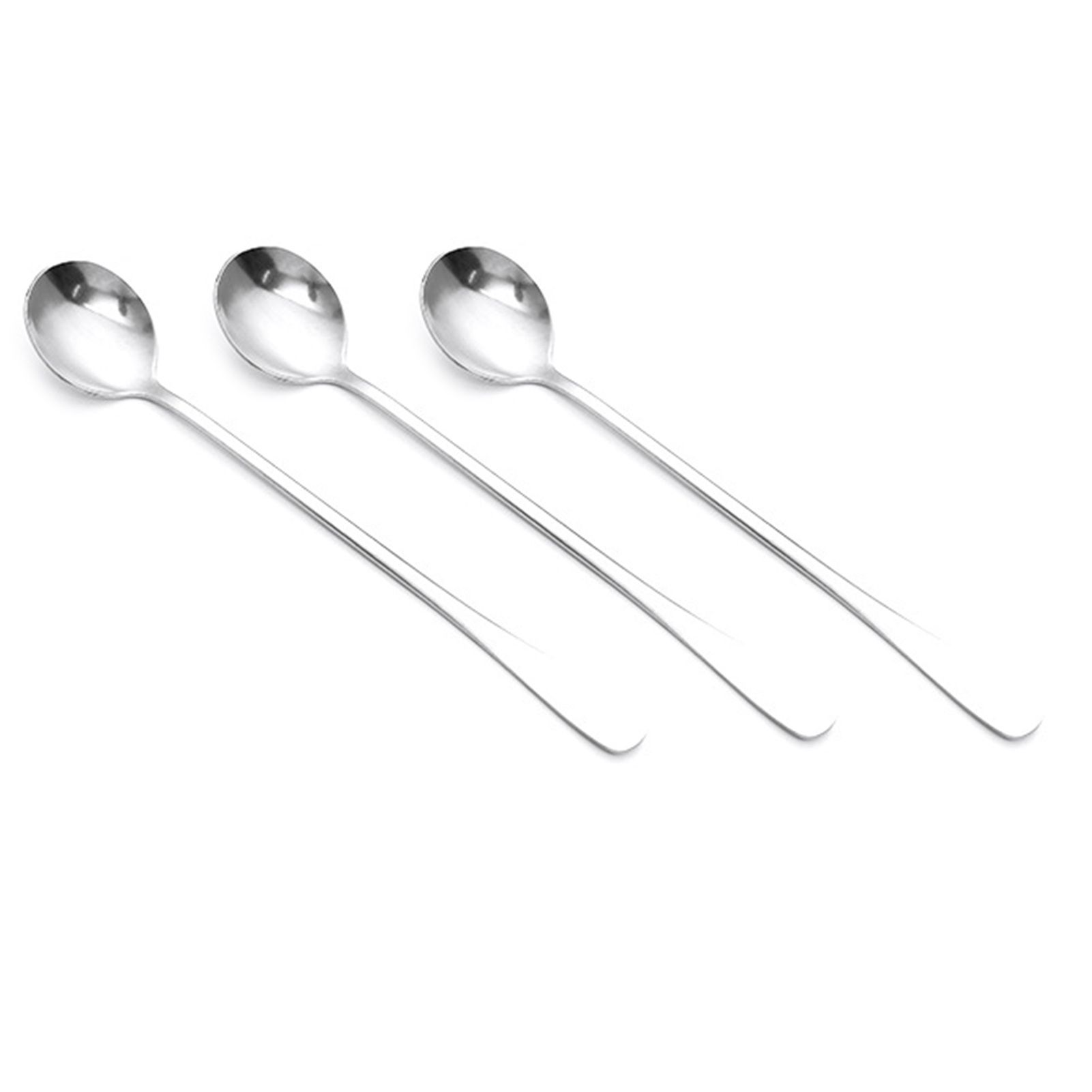 3Pcs Stainless Steel Long Handle Spoon Coffee Ice Tea Ice Cream Spoon for Bar view 3