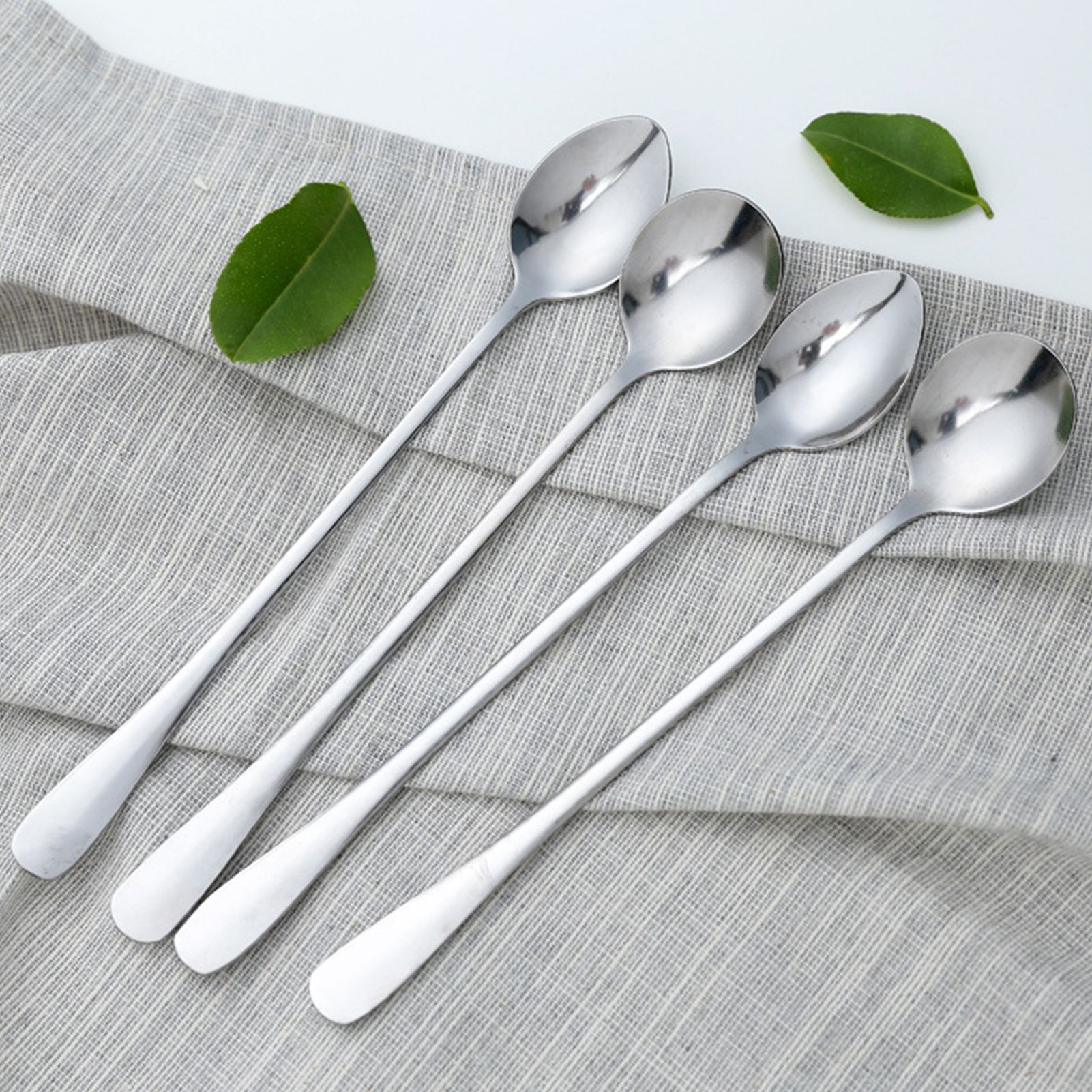 3Pcs Stainless Steel Long Handle Spoon Coffee Ice Tea Ice Cream Spoon for Bar view 7