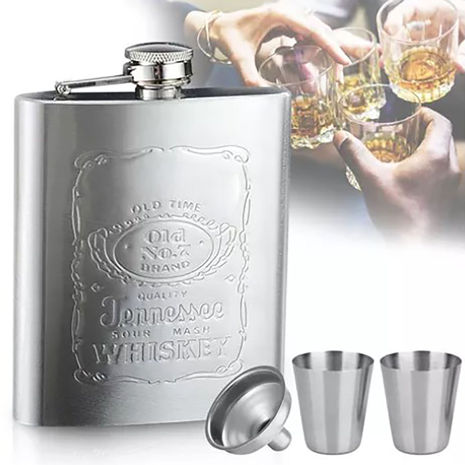 Hip Flask Portable Leak Proof Stainless Steel Whisky Hip Flask with Funnel for view 5