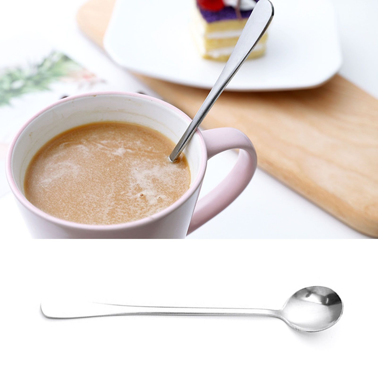 Long Handle Spoons Stainless Steel Elegant Multi Functional Stirring Spoons view 5