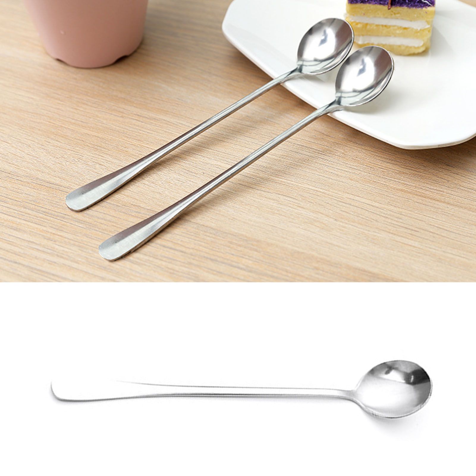 Long Handle Spoons Stainless Steel Elegant Multi Functional Stirring Spoons view 6