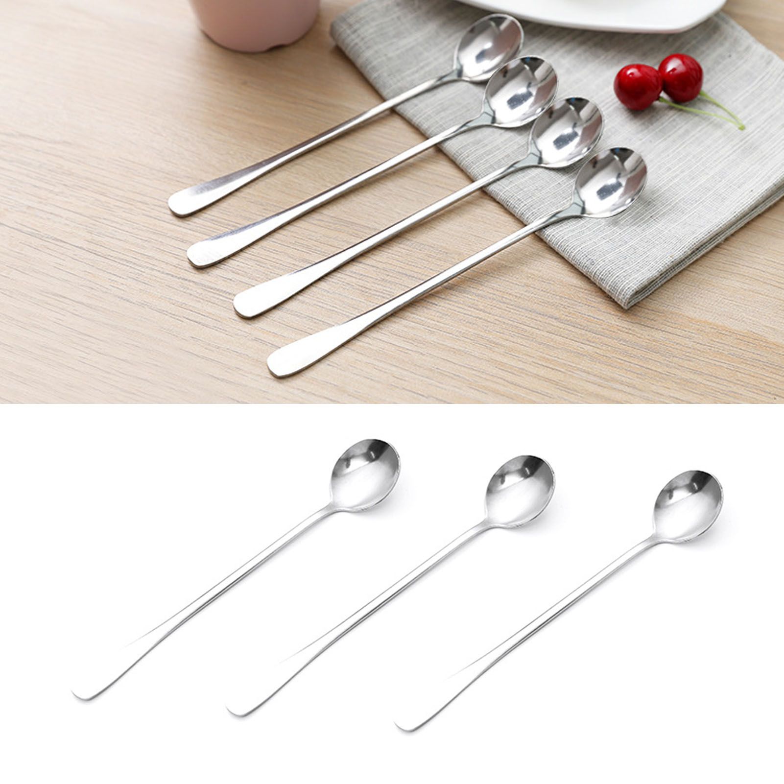 Long Handle Spoons Stainless Steel Elegant Multi Functional Stirring Spoons view 7