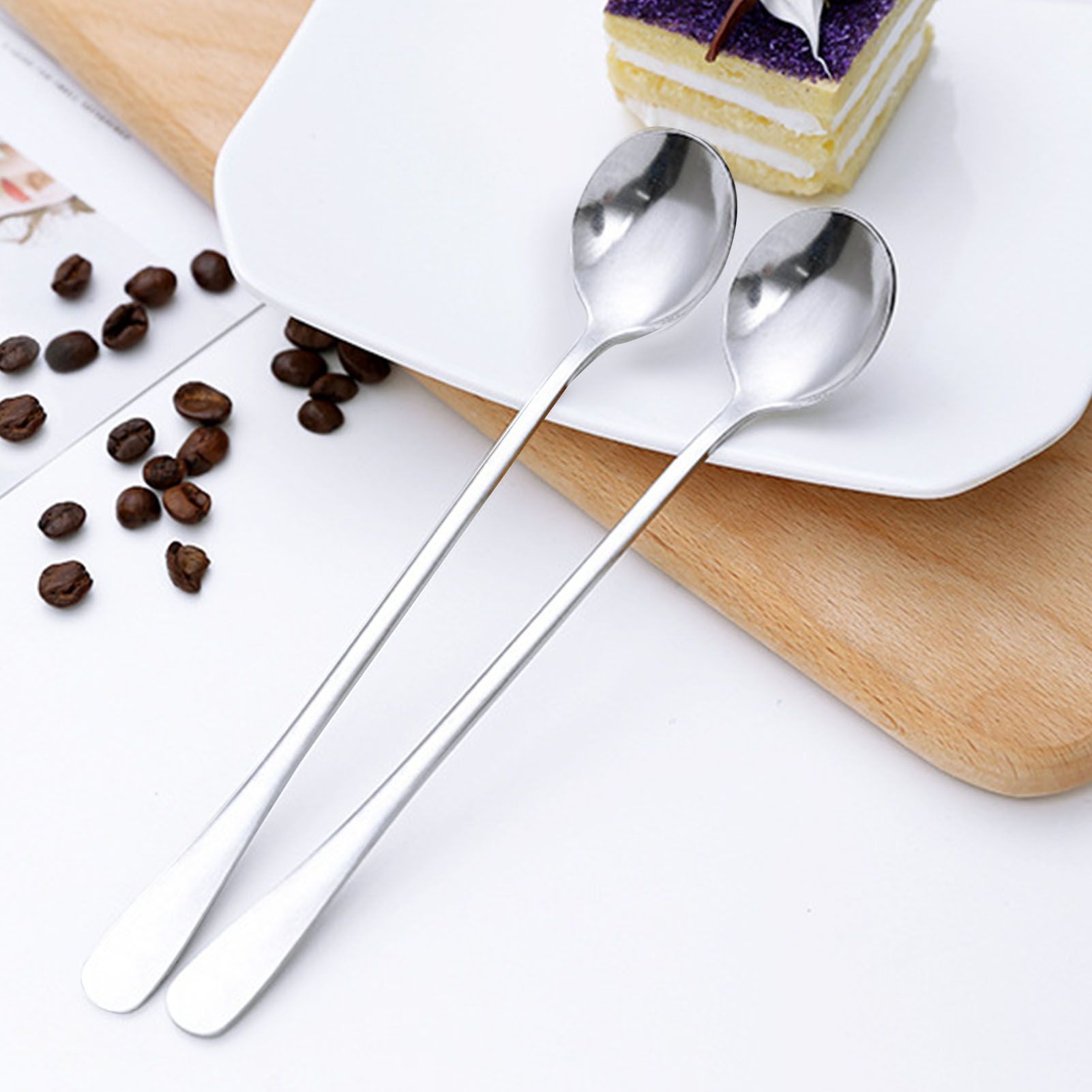 Long Handle Spoons Stainless Steel Elegant Multi Functional Stirring Spoons view 9