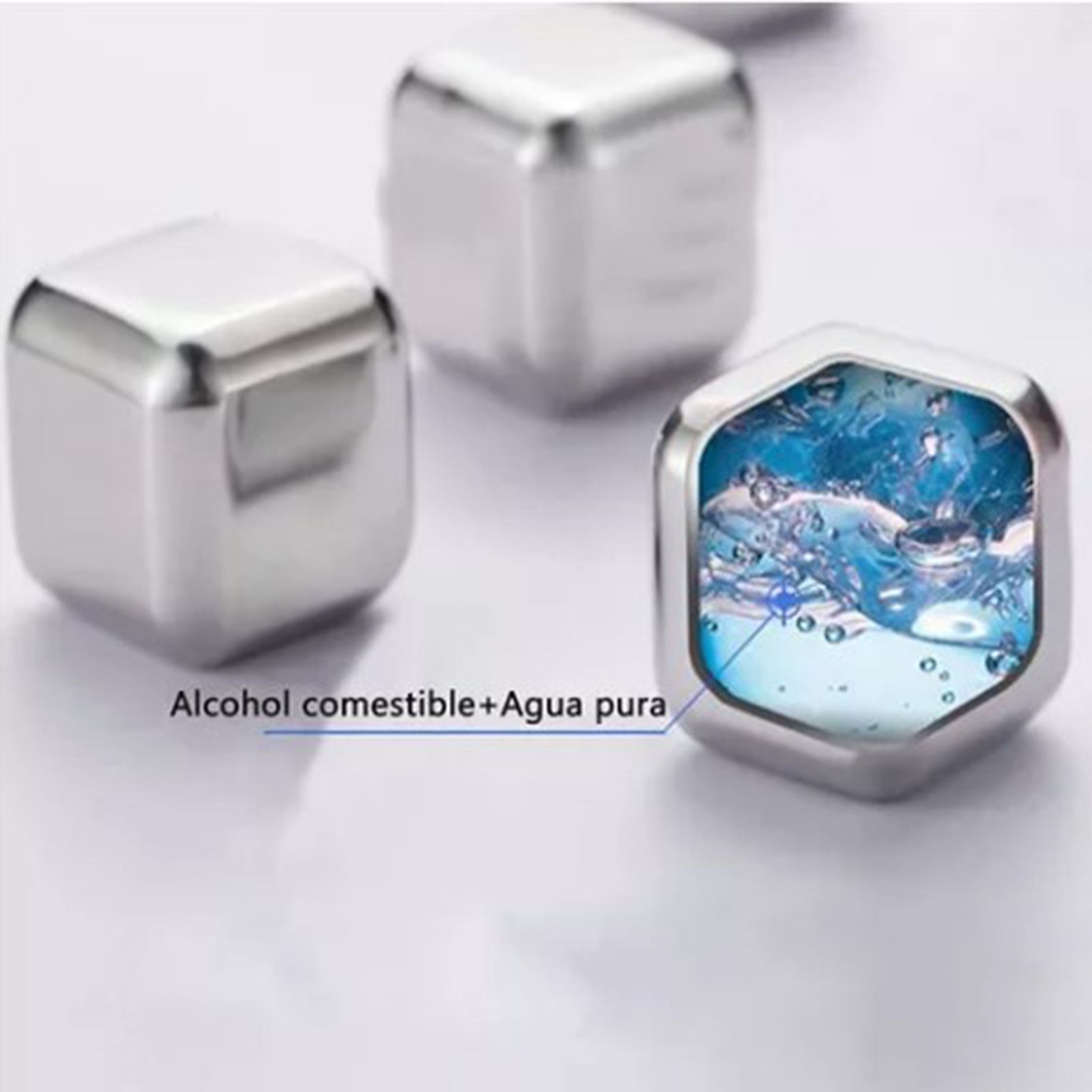 8PCS Metal Ice Cubes 304 Stainless Steel with Ice Tongs Widely Used Whiskey view 9