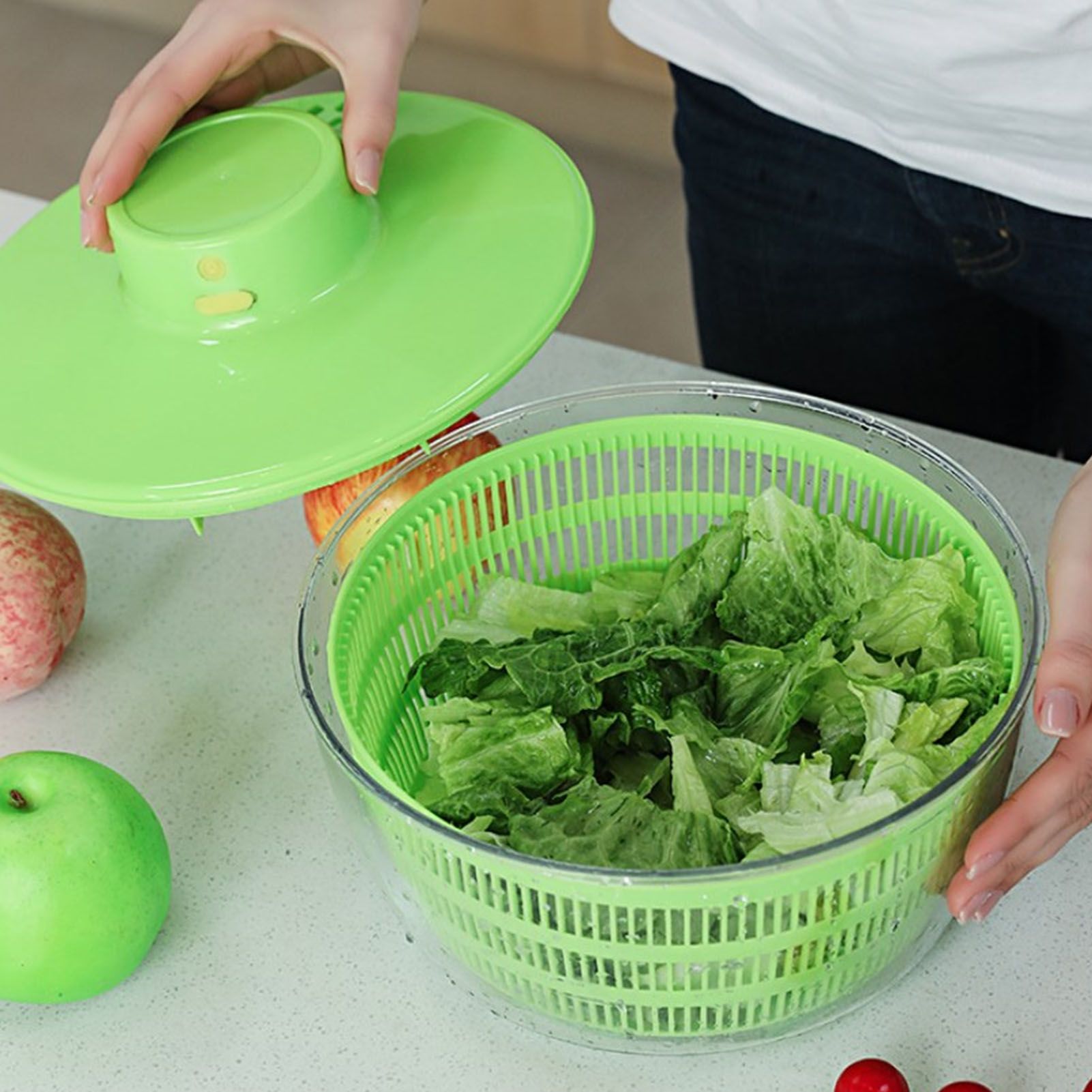 Electric Drainer Double Layer Multifunctional Automatic Food Spinner Household view 12