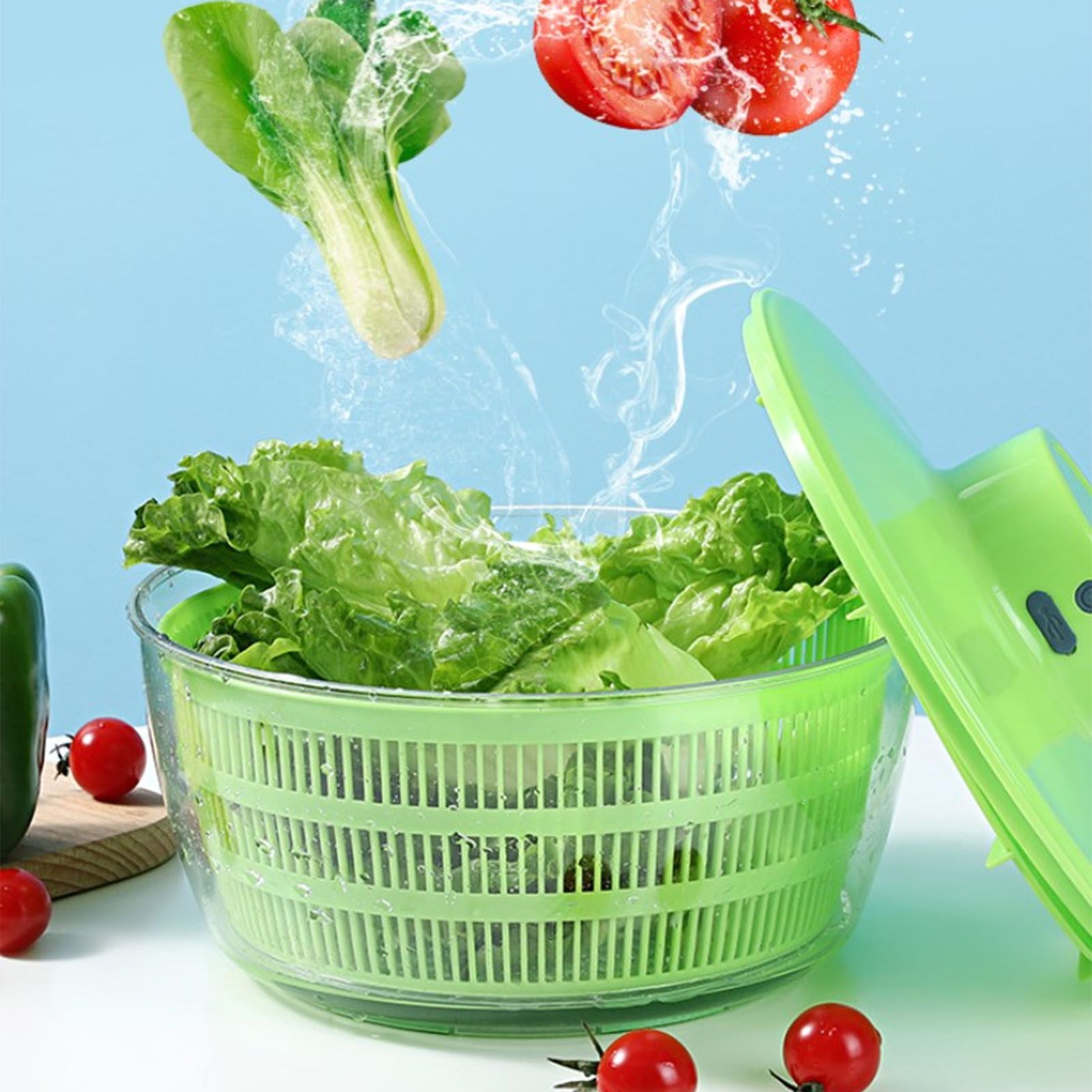 Electric Drainer Double Layer Multifunctional Automatic Food Spinner Household view 13